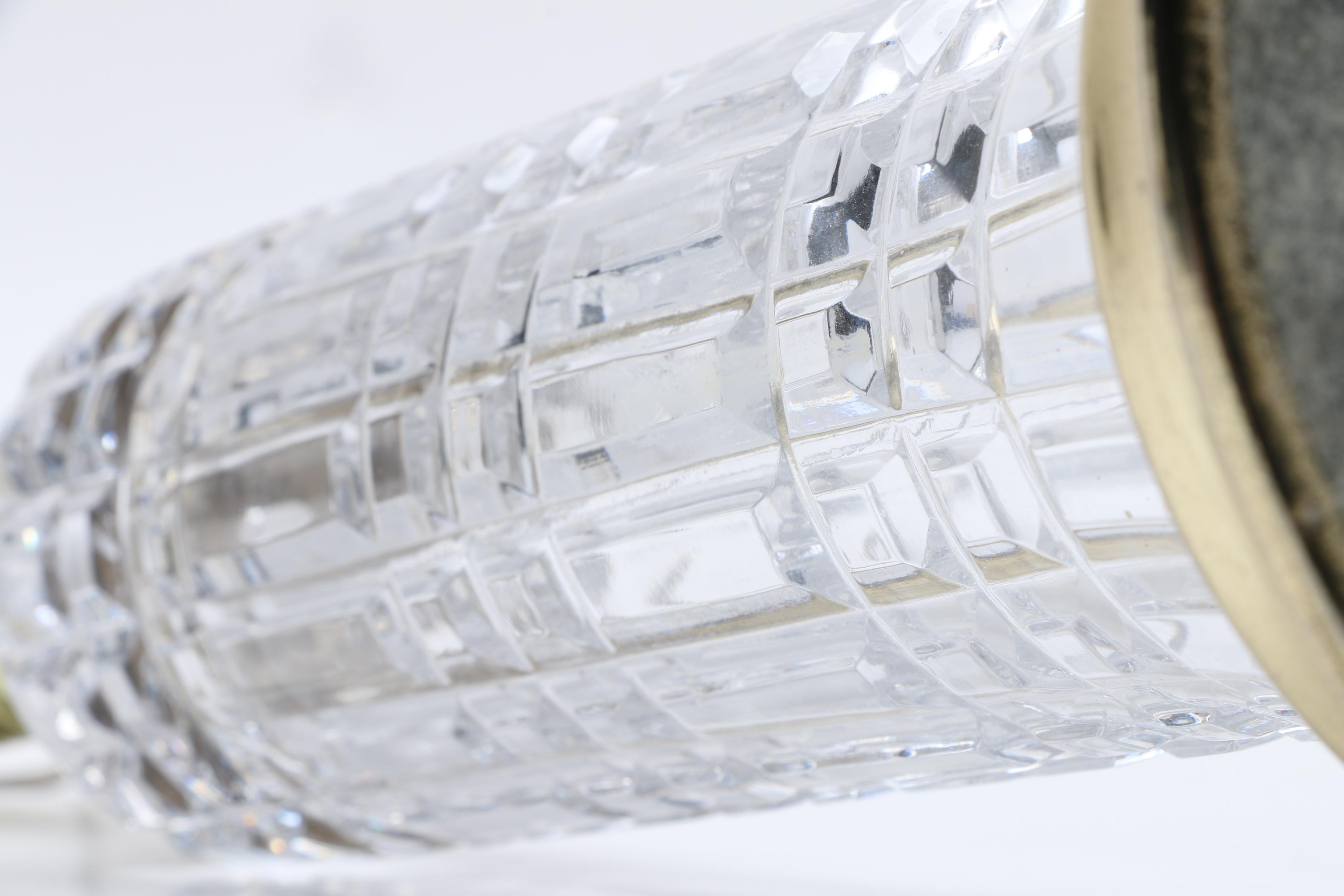 Glass Table Lamp with Brass Base