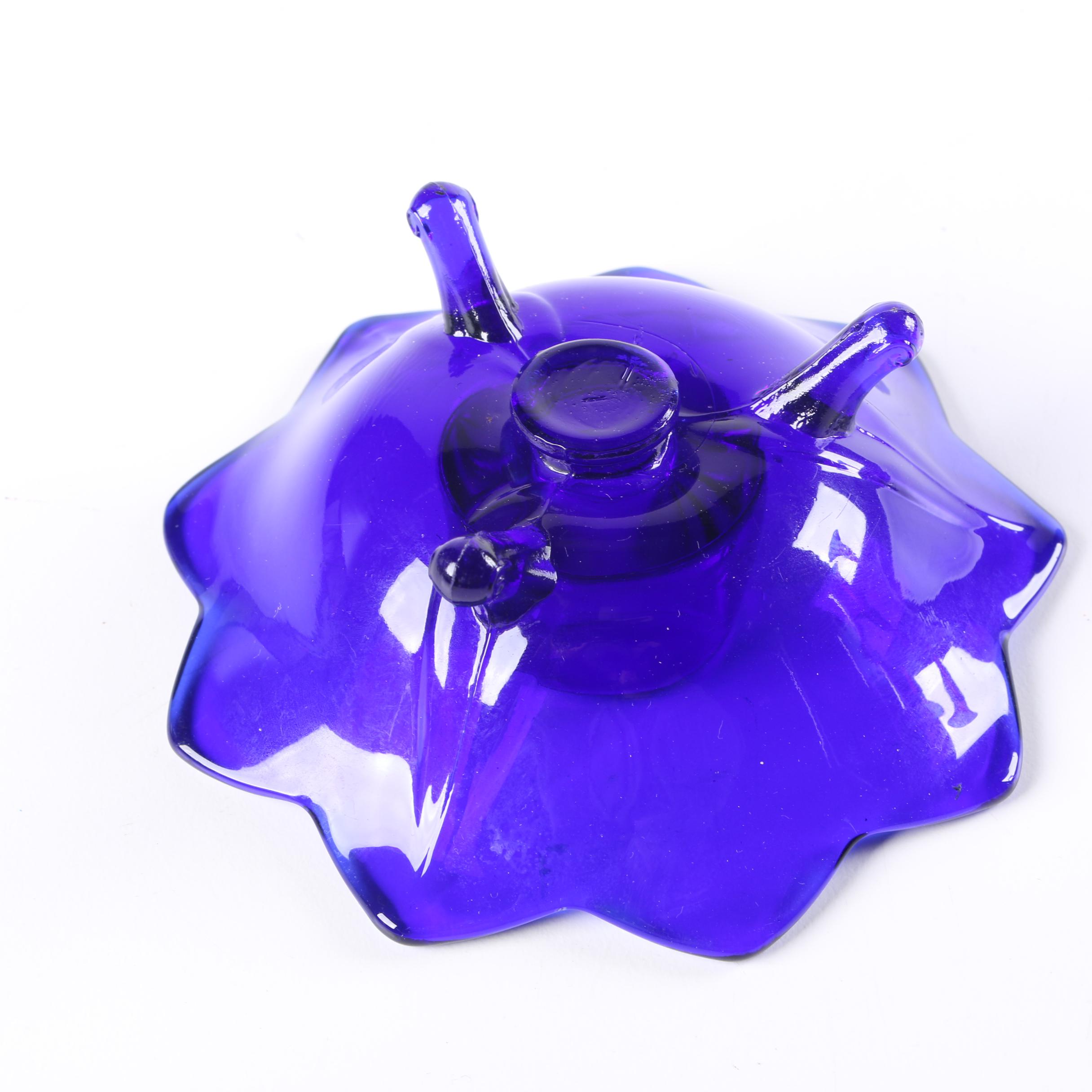Cobalt Blue Glass Candle Holders
