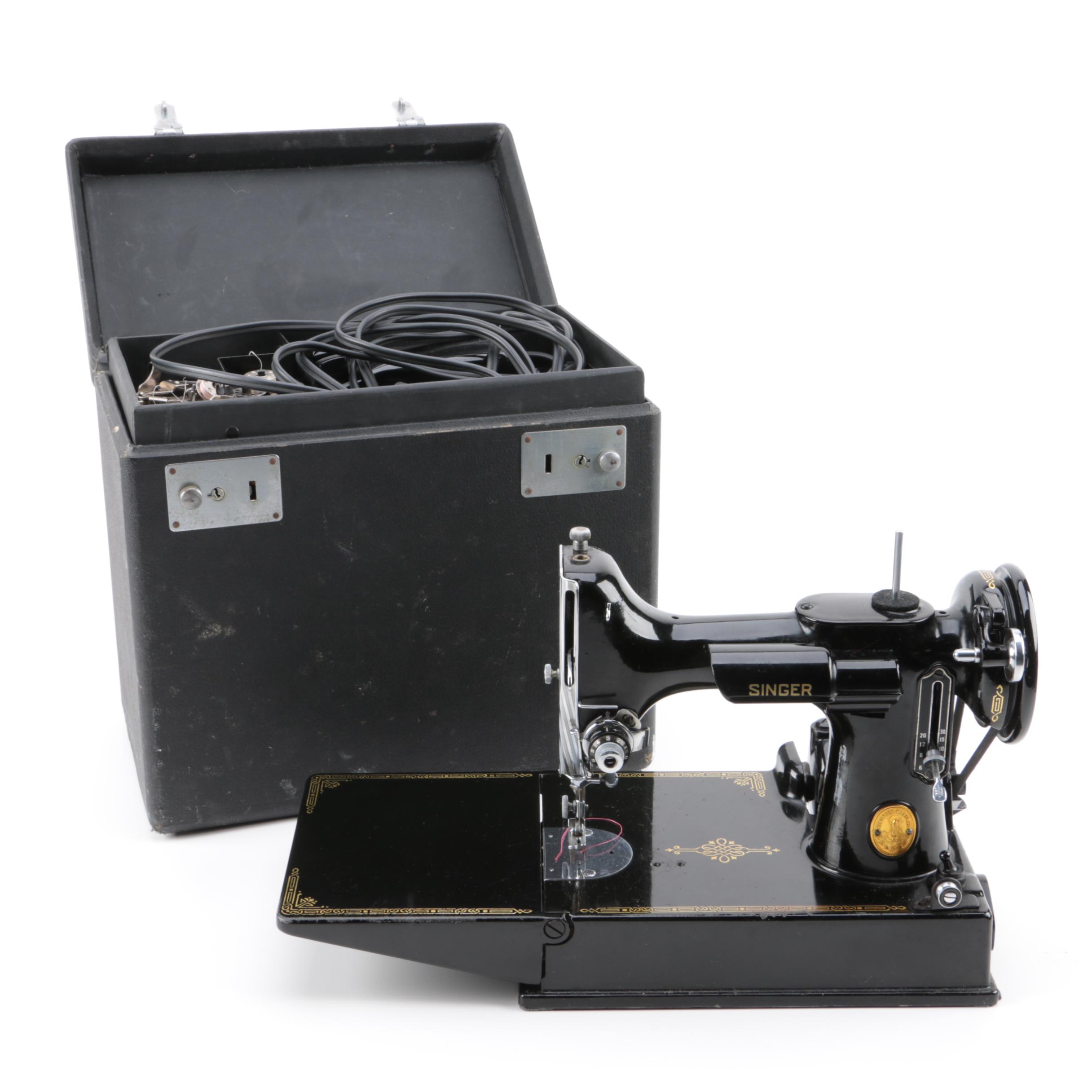 1949 Singer Sewing Machine and Carrying Case