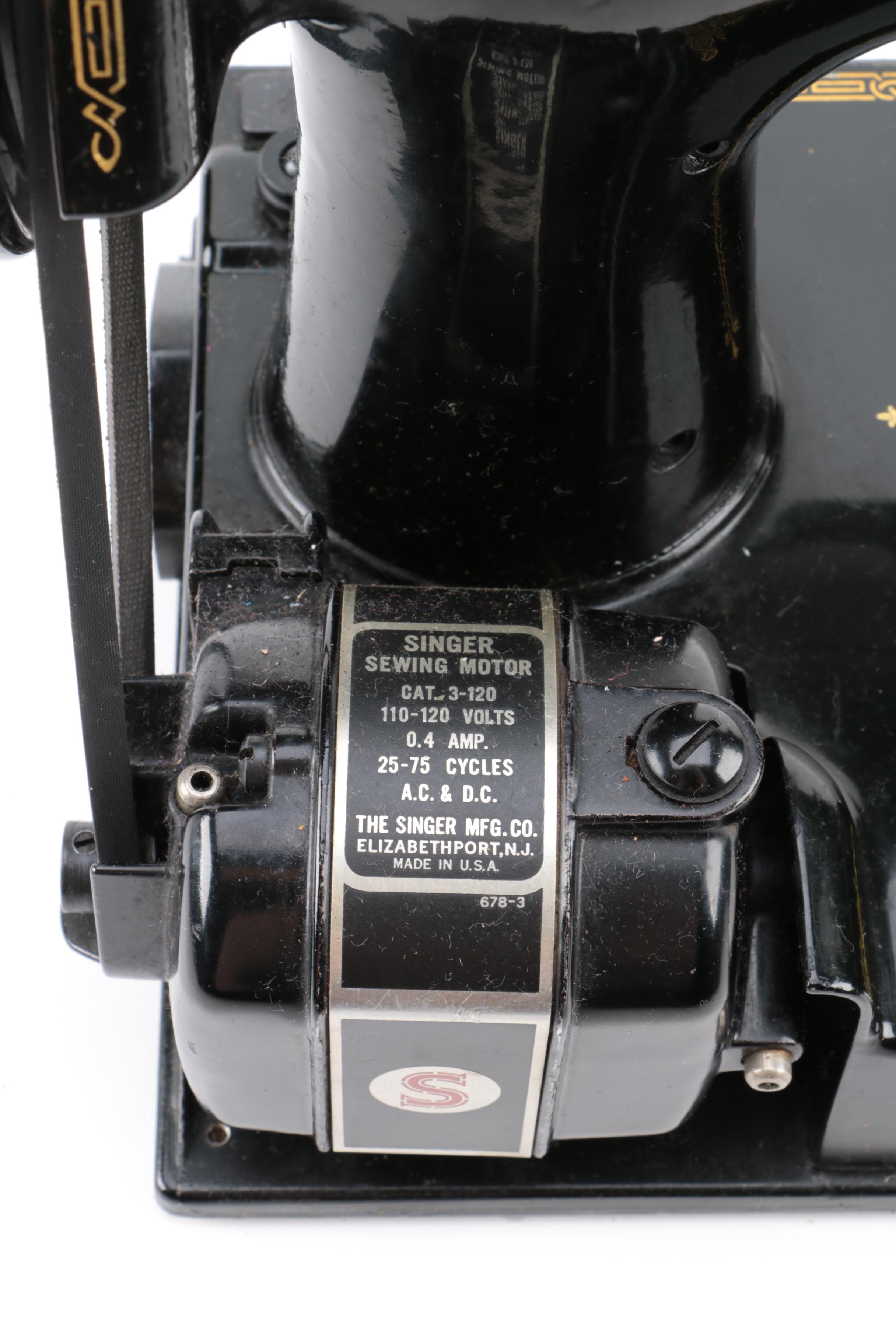 1949 Singer Sewing Machine and Carrying Case