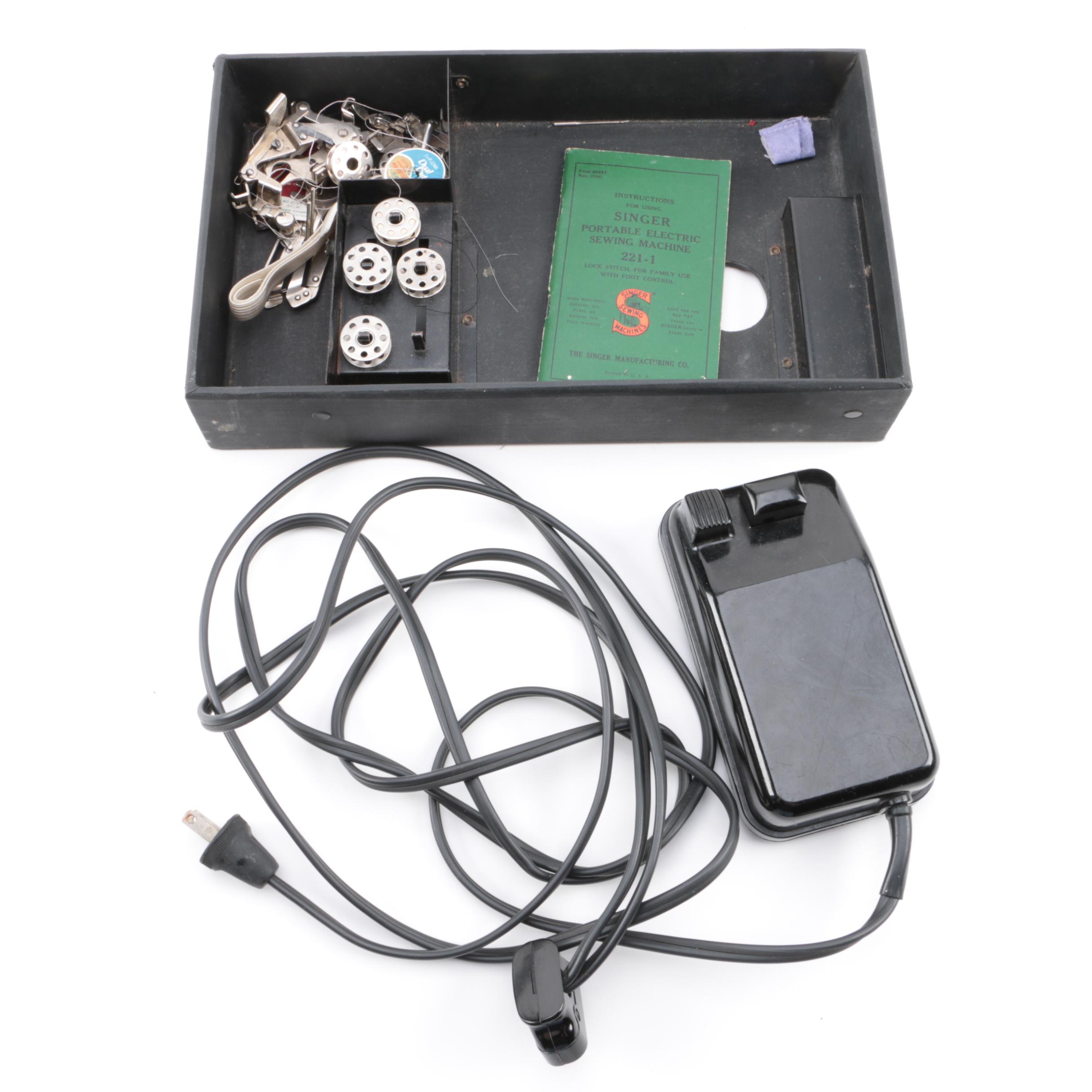 1949 Singer Sewing Machine and Carrying Case