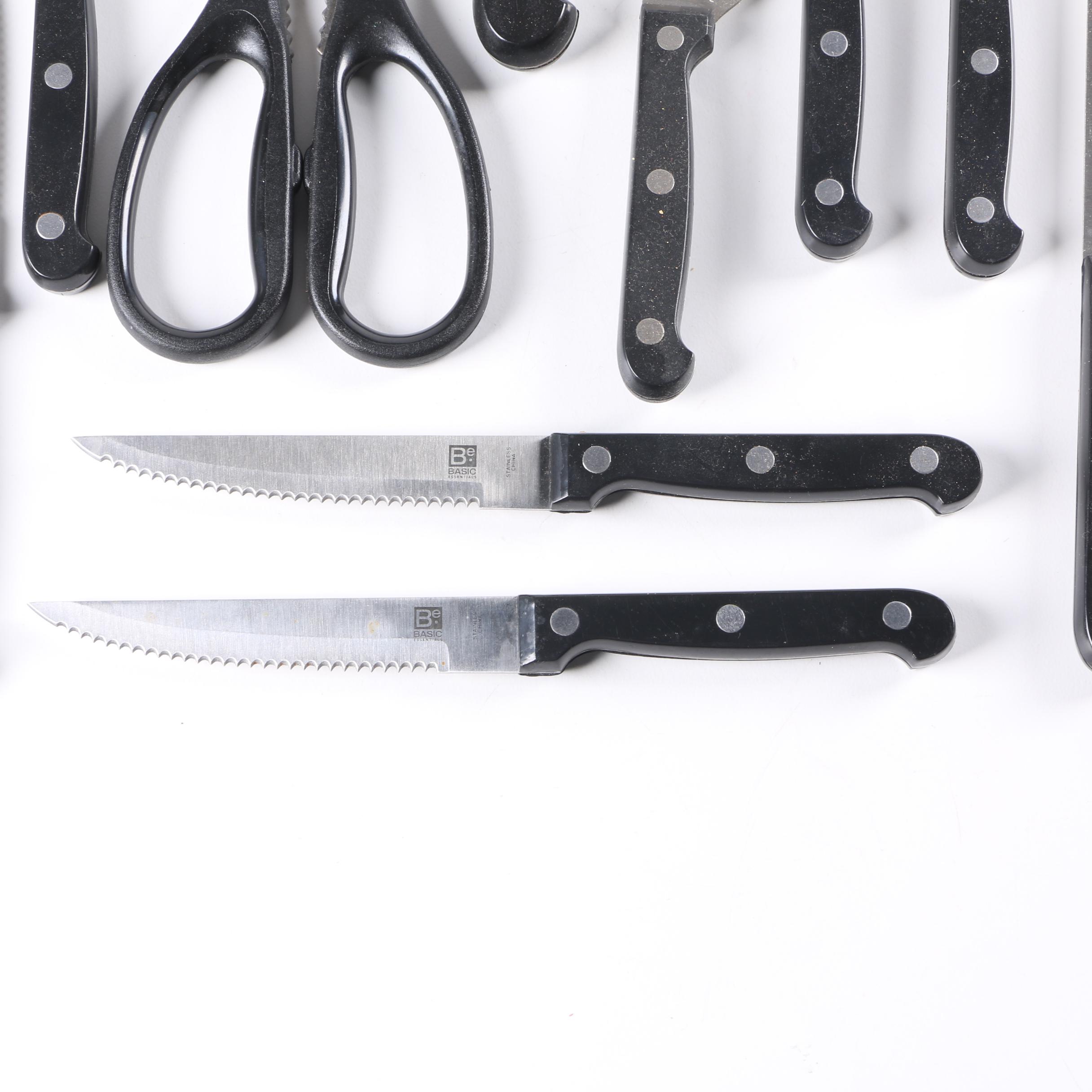 Basic Essentials Knives and Knife Block
