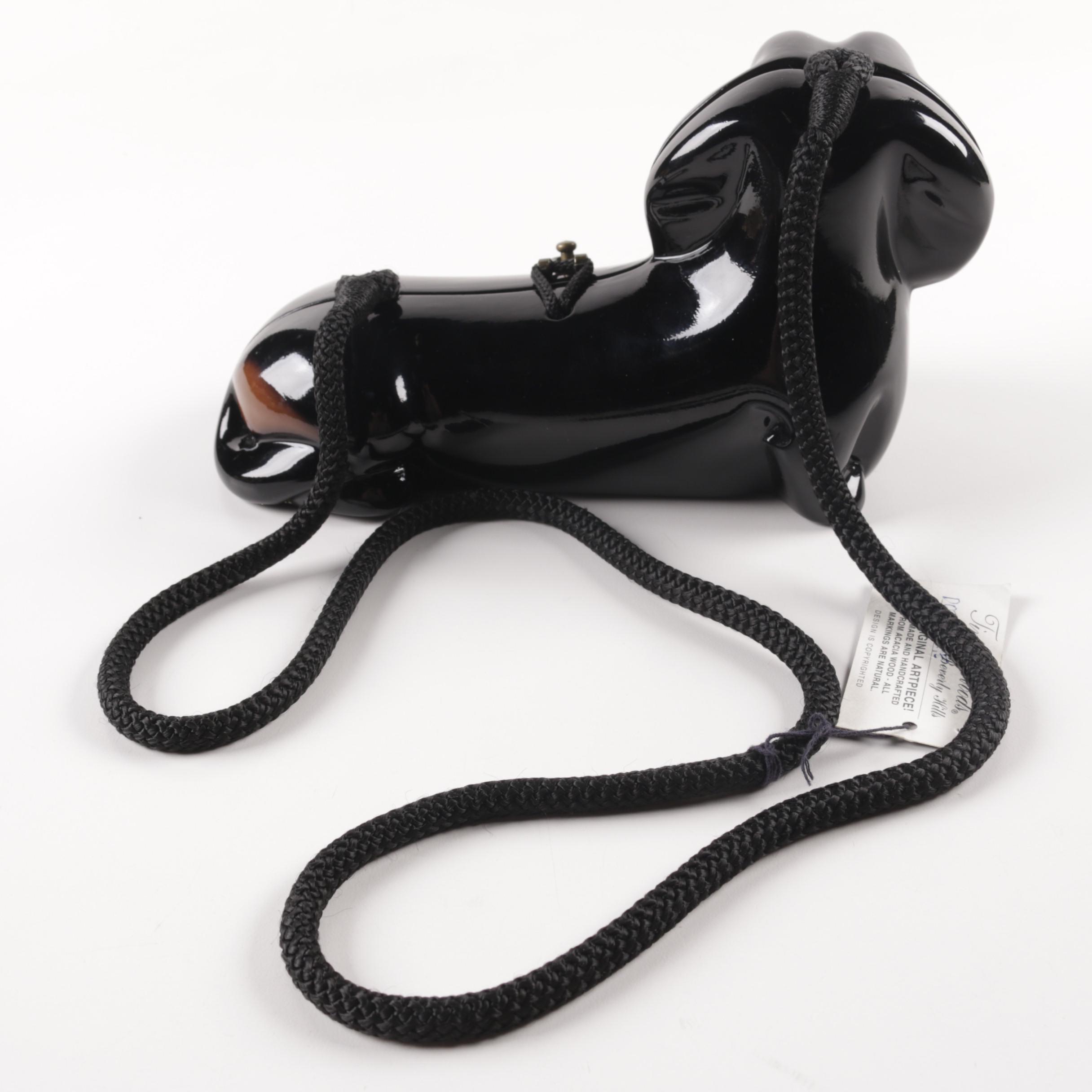 Timmy Woods Wooden Dachshund Crossbody Bag