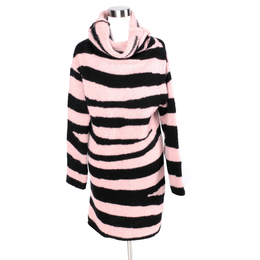 McQ Alexander McQueen Pink and Black Sweater dress