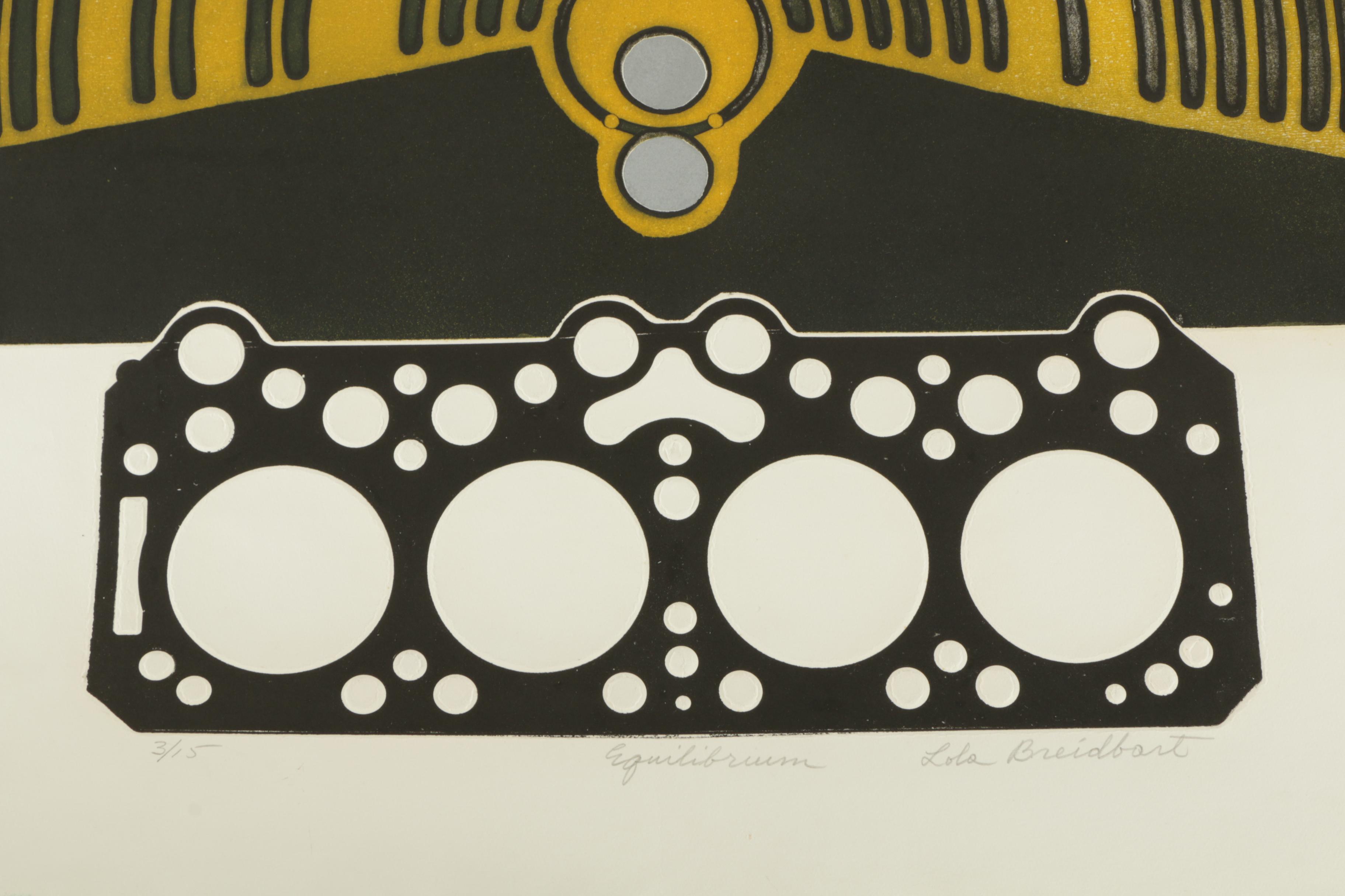 Lola Breidbart Limited Edition Etchings "Three Circles" and "Equilibrium"