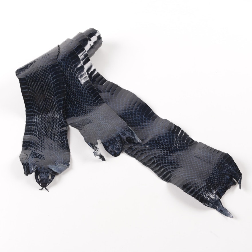 Navy Blue Snakeskin Hides