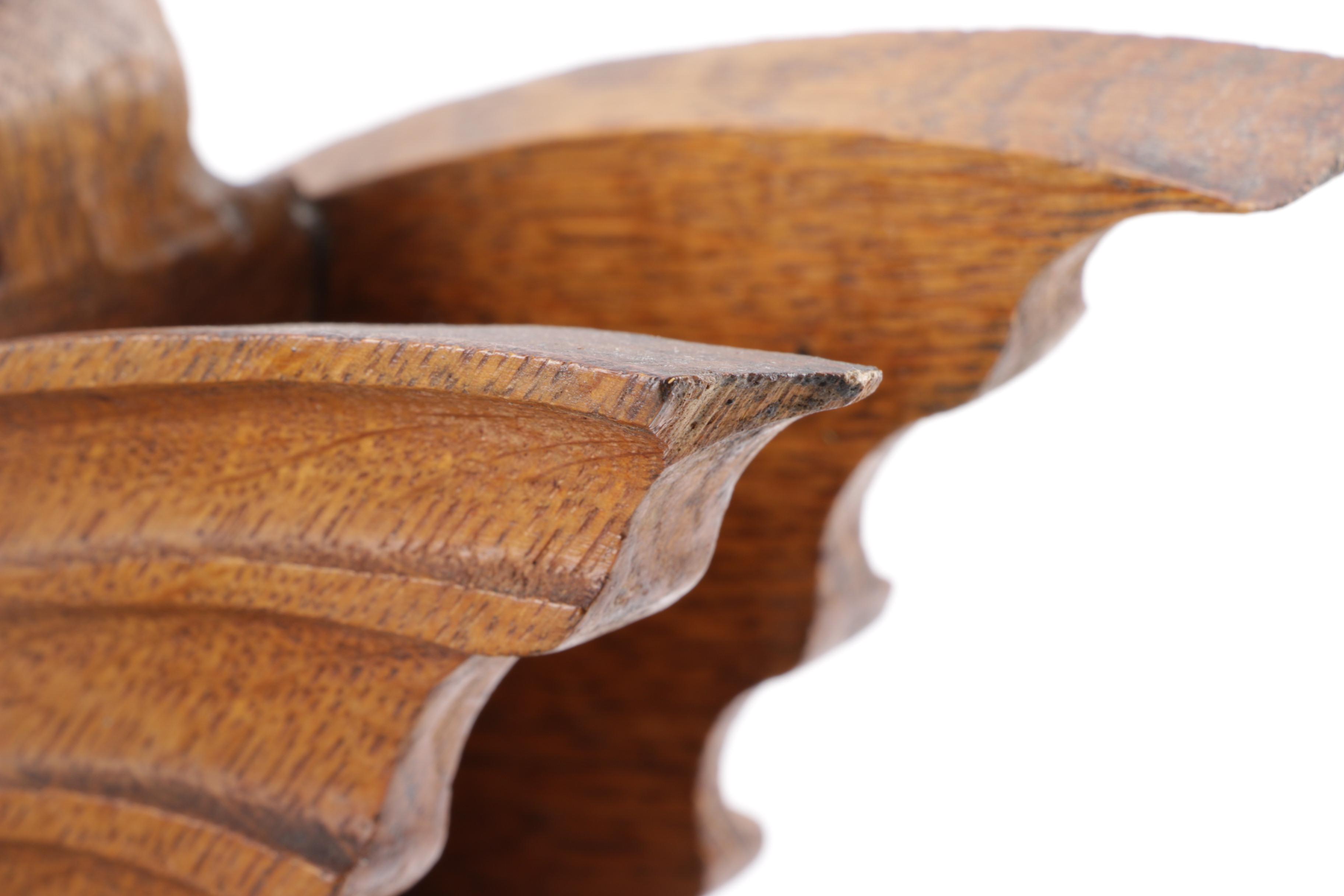 Pair of Antique Hand Carved Pecan Wood Winged Griffins