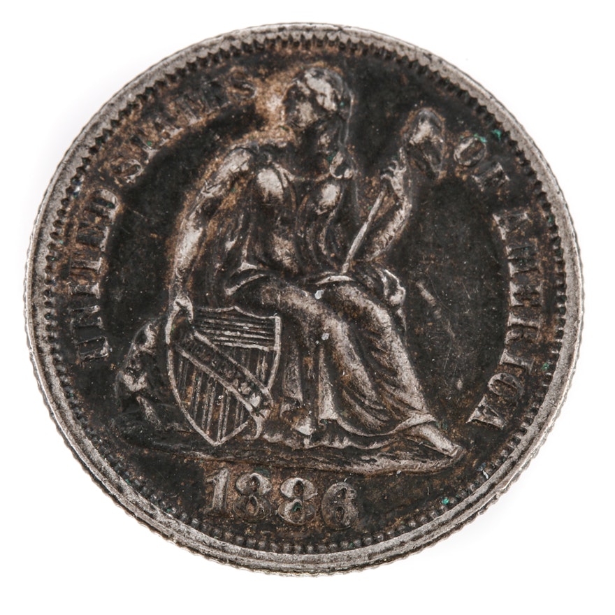 1886 Liberty Seated Silver Dime