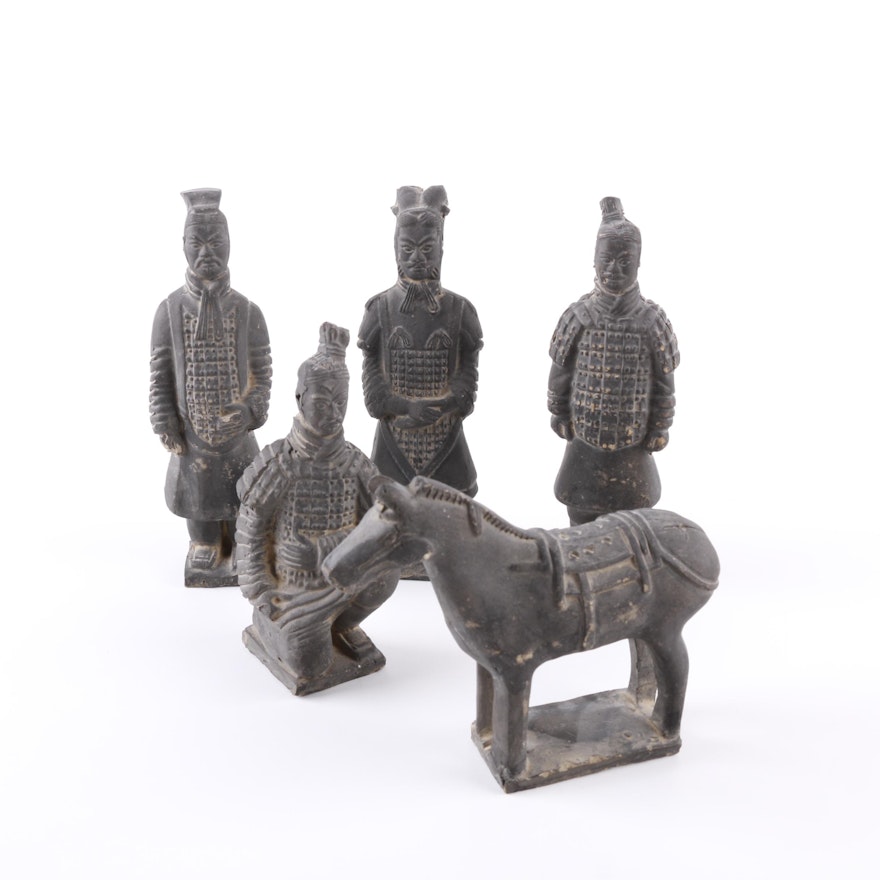 Ceramic Asian Terracotta Army Soldier Figurines