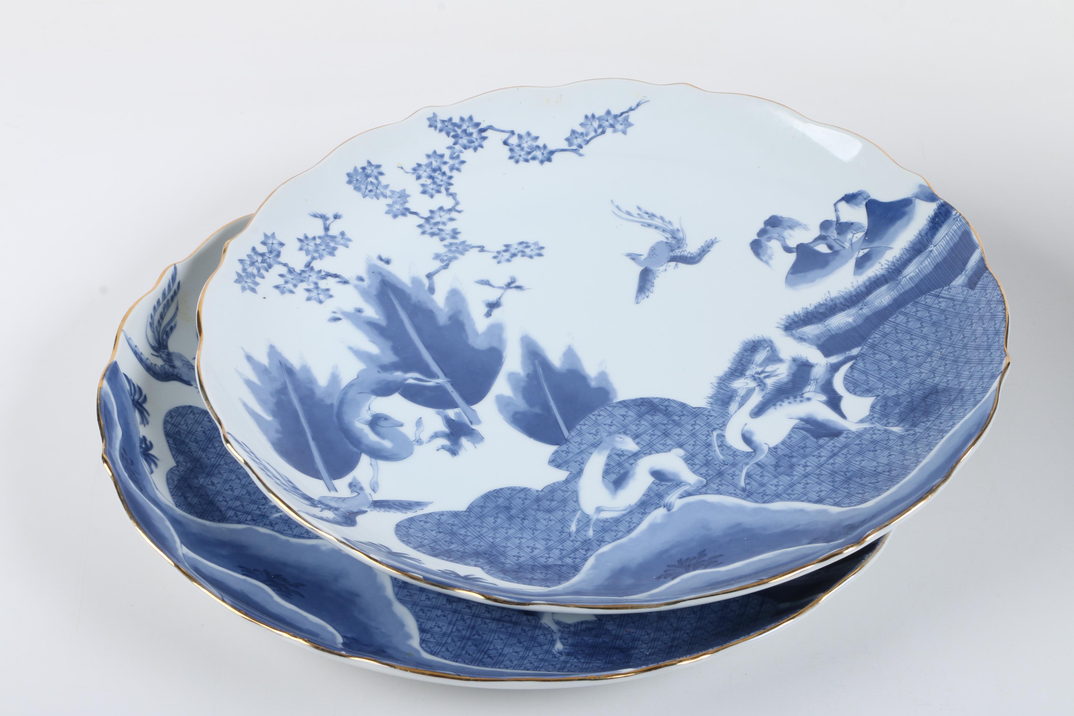 Arita Porcelain Tableware Including "Blue Chinese Quail"
