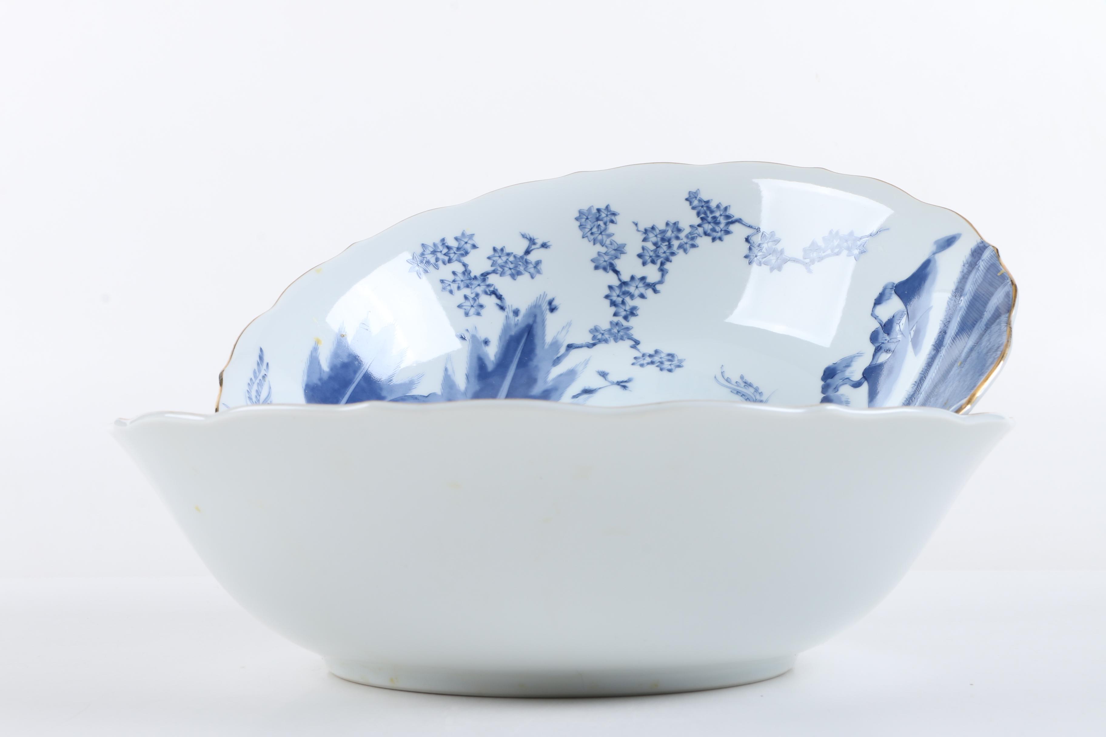 Arita Porcelain Tableware Including "Blue Chinese Quail"