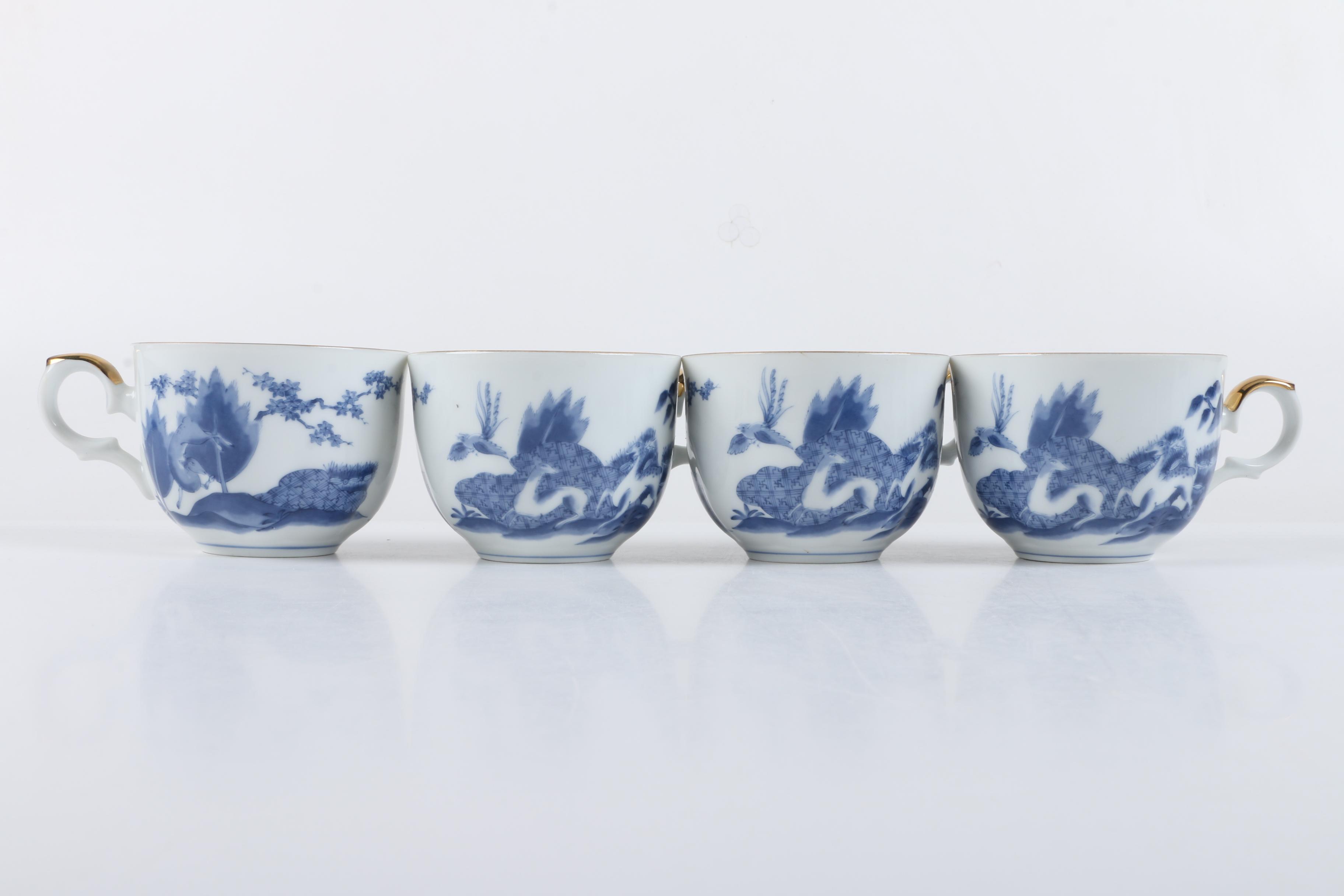 Arita Porcelain Tableware Including "Blue Chinese Quail"