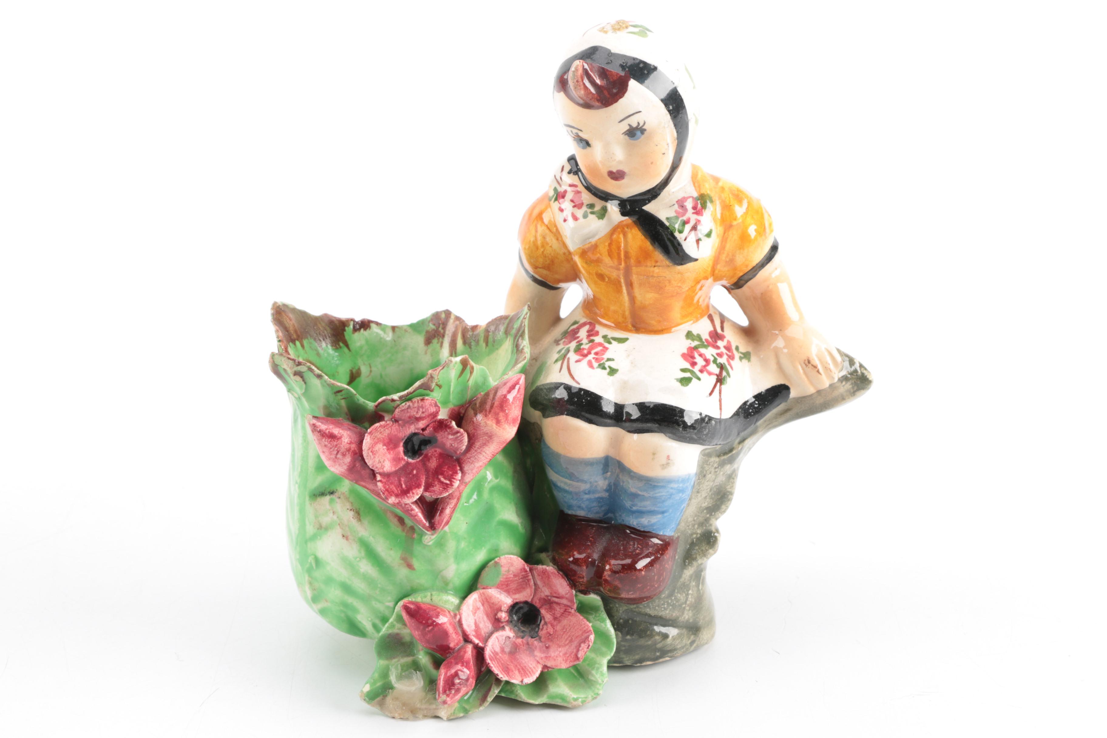 Rosenthal Netter Bookends, Figural Ash Receiver and Figurine