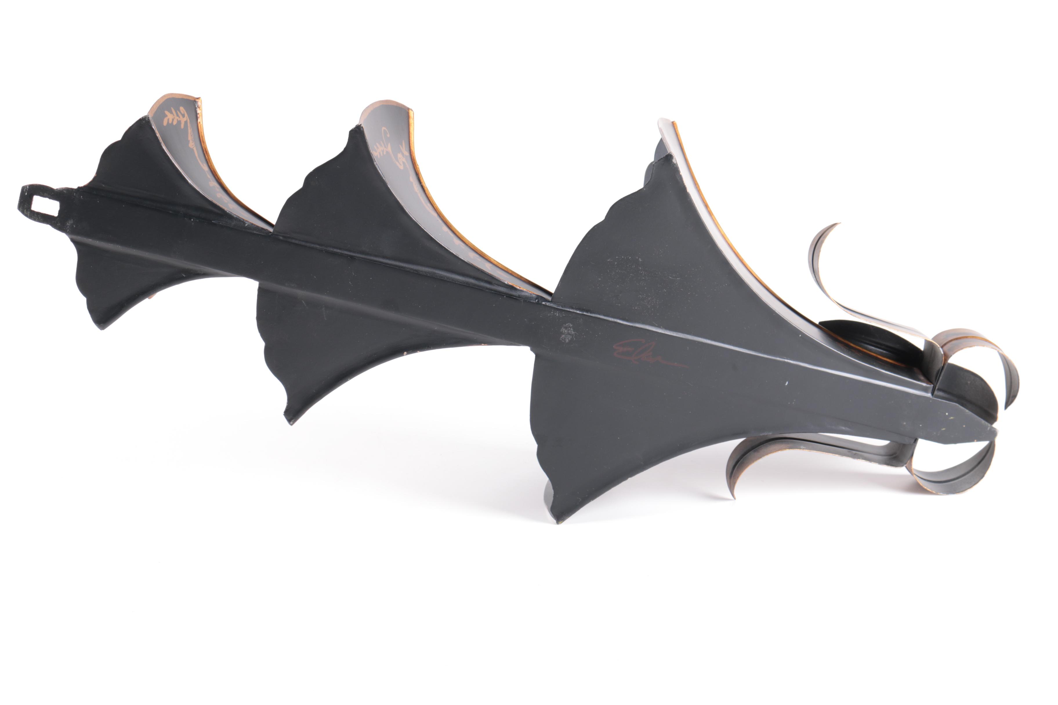 French Tole Style Triple Metal Wall Pocket