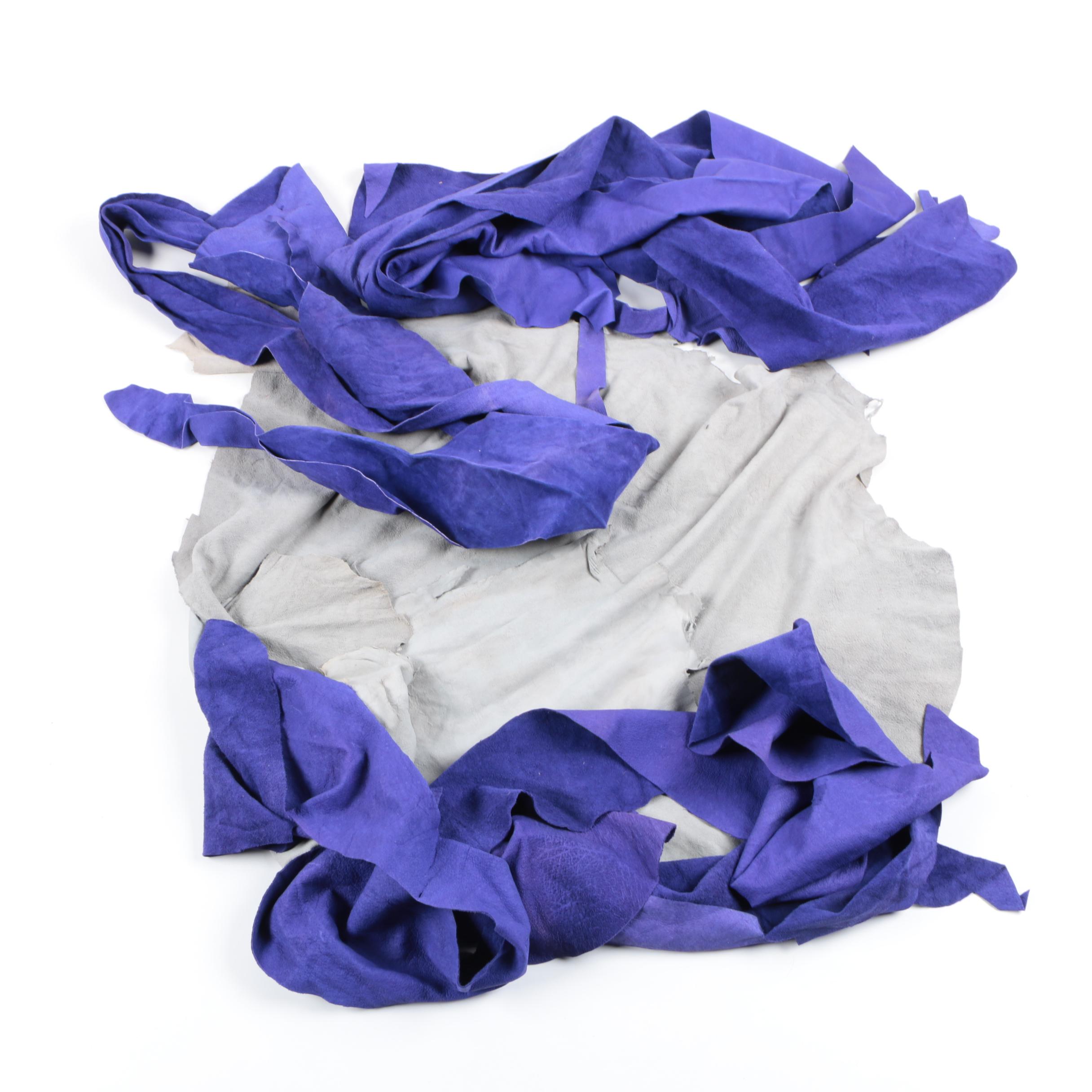 Purple and Gray Leather Hides