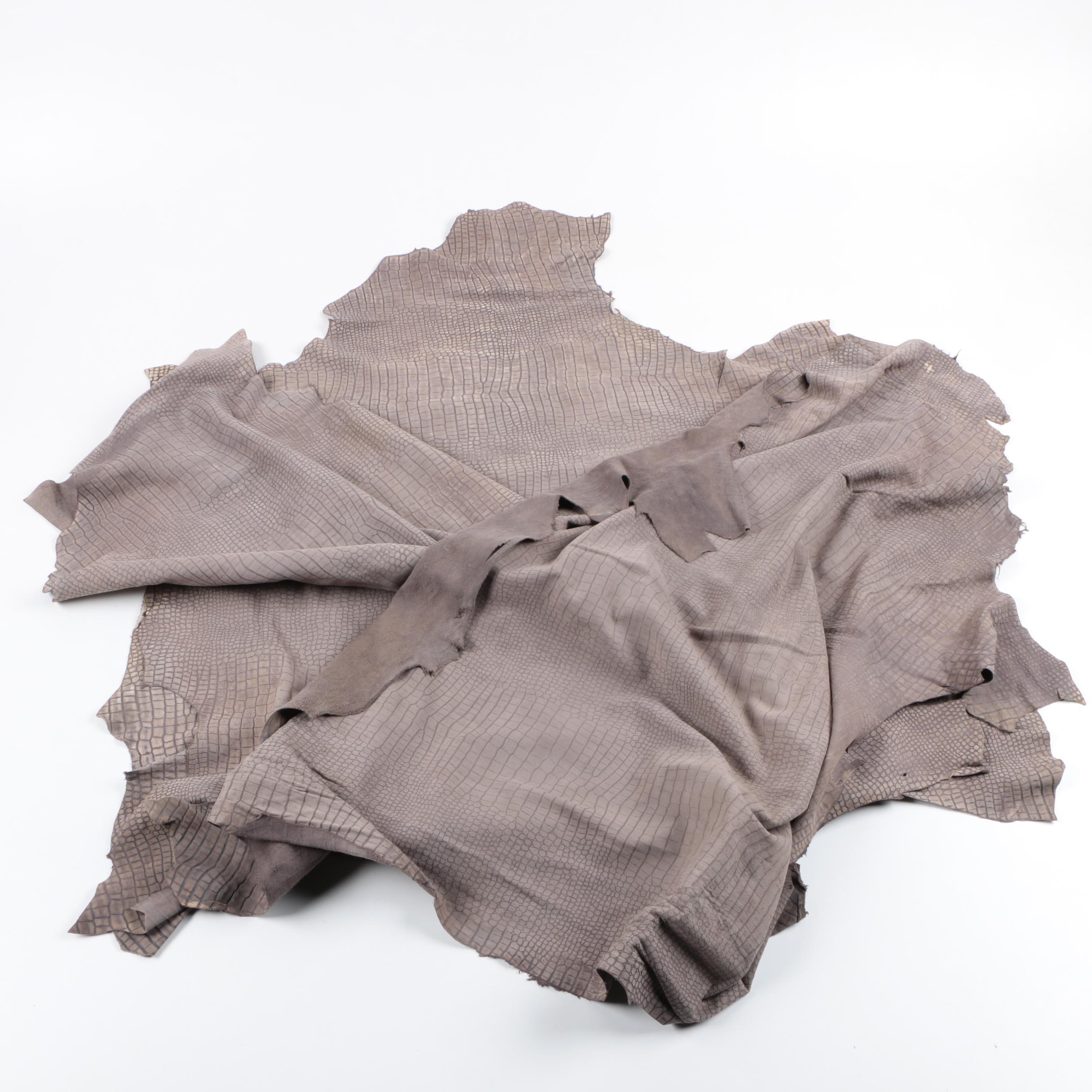 John Flynn & Sons Inc. Charcoal Grey Gator Leather