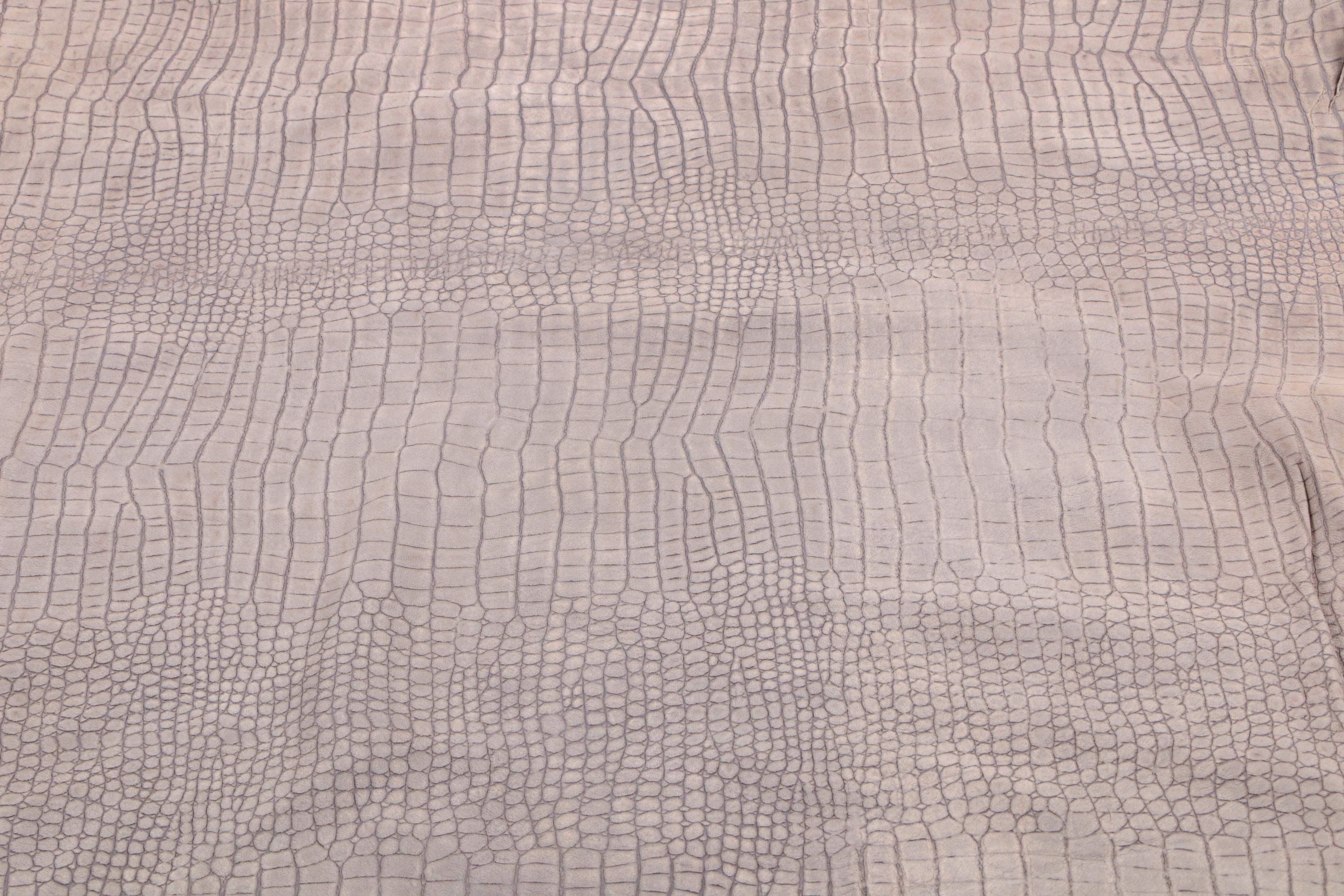 John Flynn & Sons Inc. Charcoal Grey Gator Leather