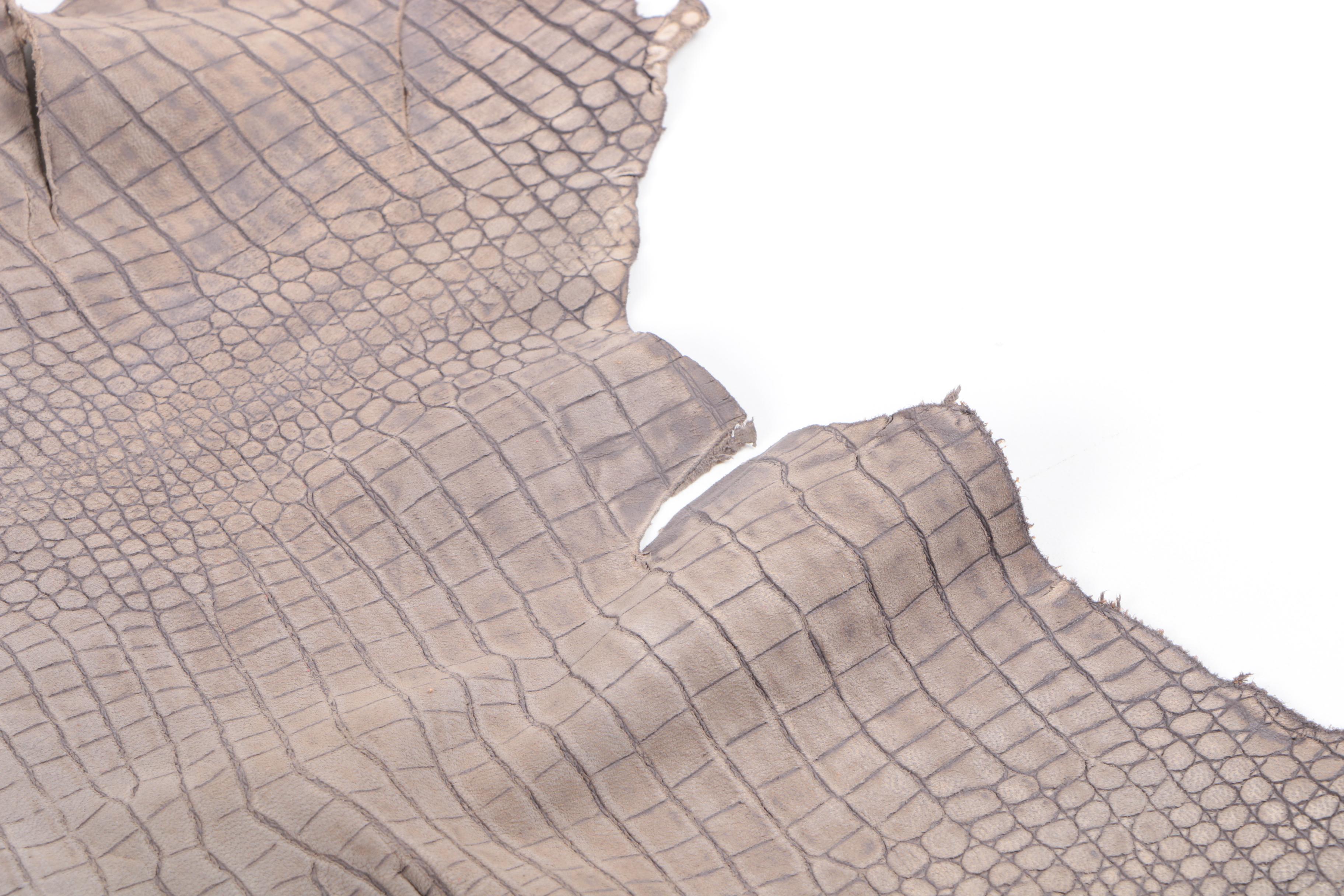 John Flynn & Sons Inc. Charcoal Grey Gator Leather