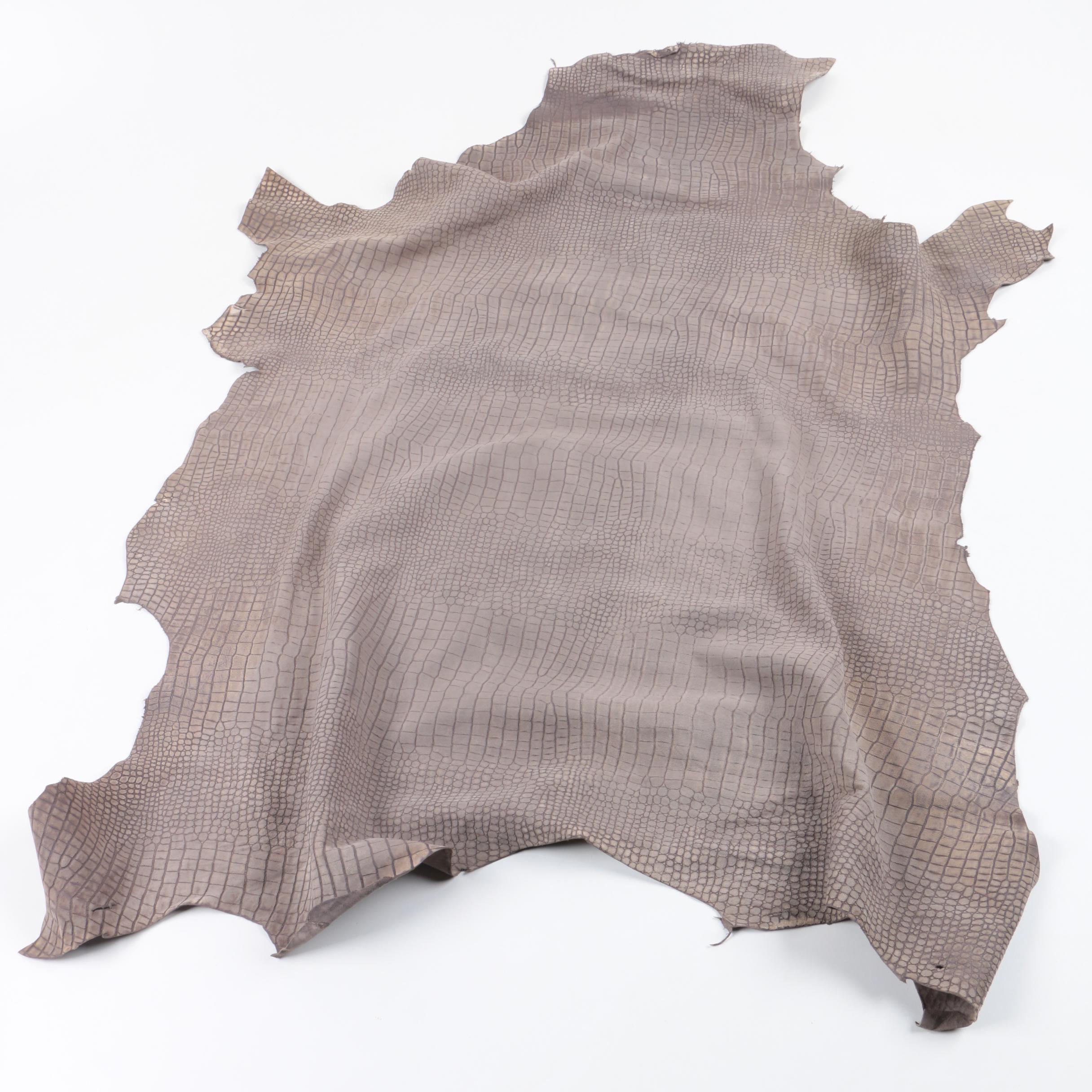 John Flynn & Sons Inc. Charcoal Grey Gator Leather