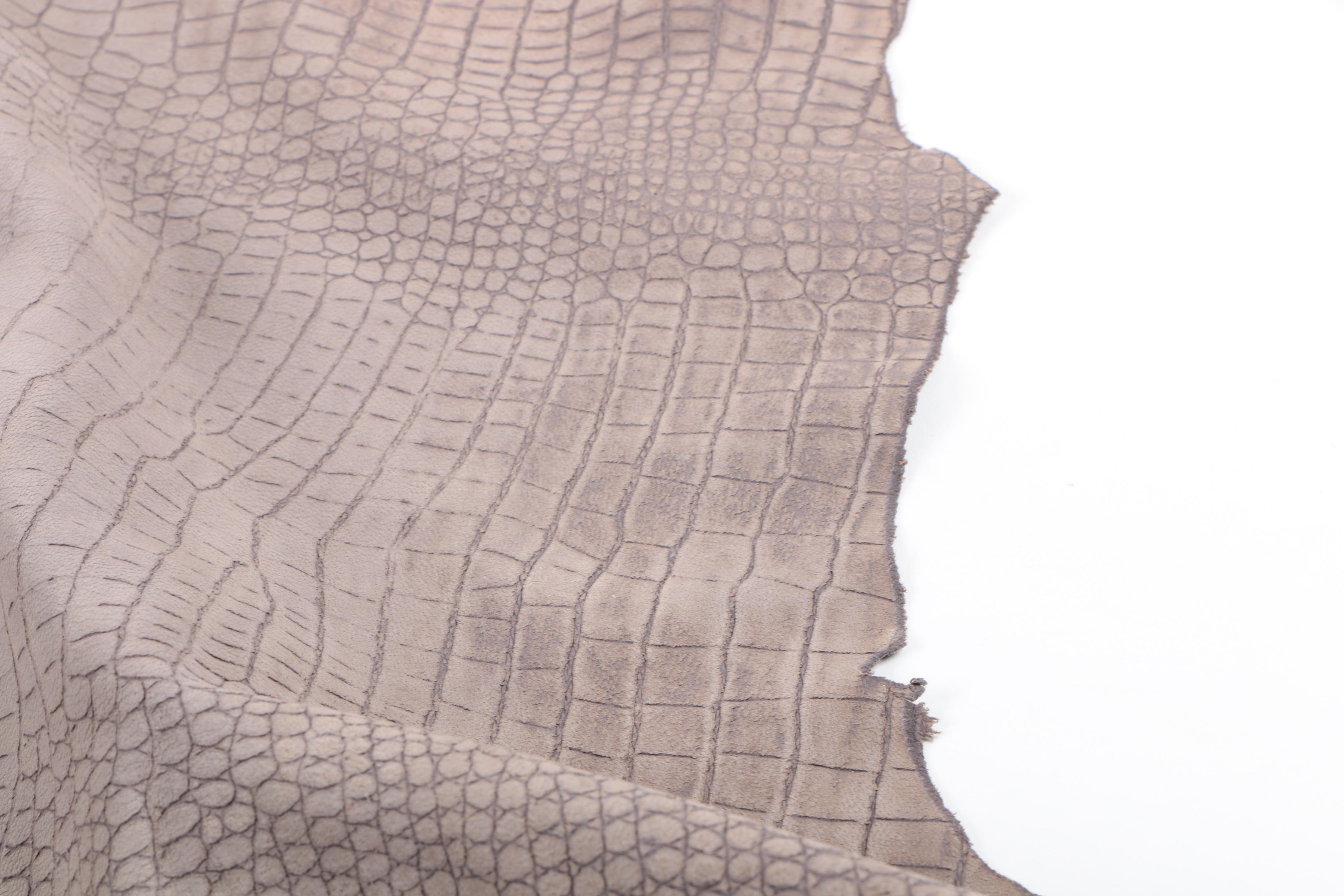 John Flynn & Sons Inc. Charcoal Grey Gator Leather