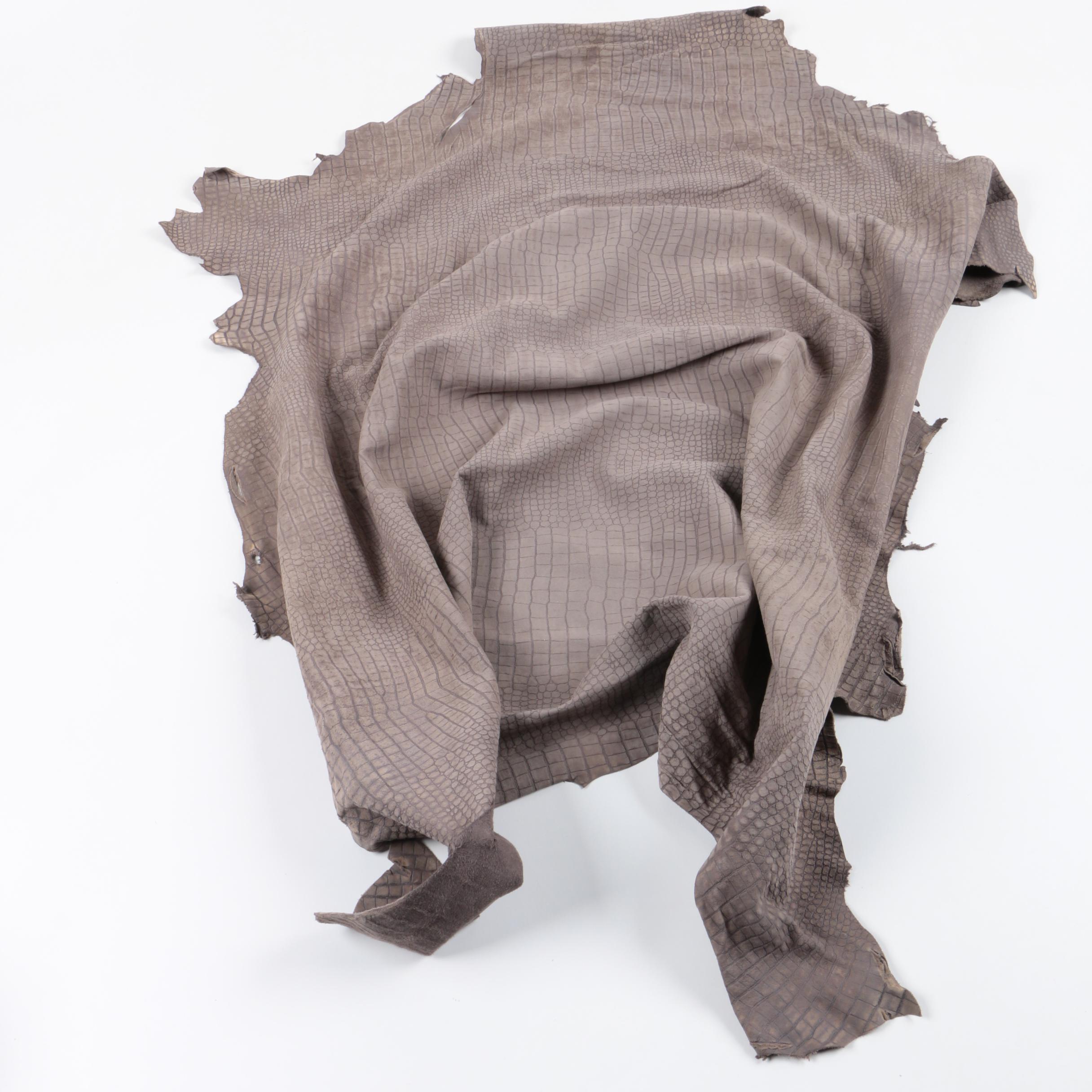 John Flynn & Sons Inc. Charcoal Grey Gator Leather