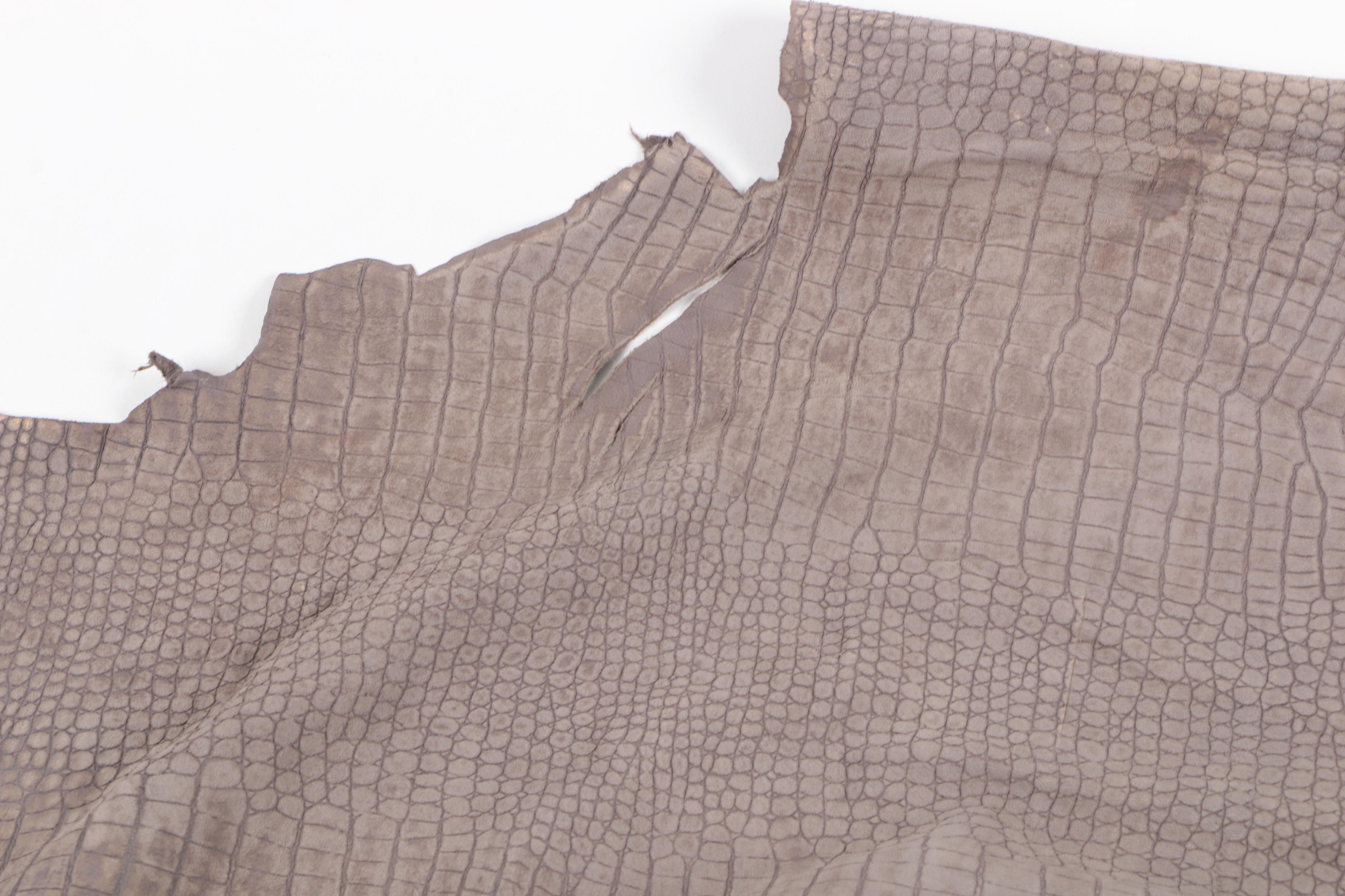 John Flynn & Sons Inc. Charcoal Grey Gator Leather