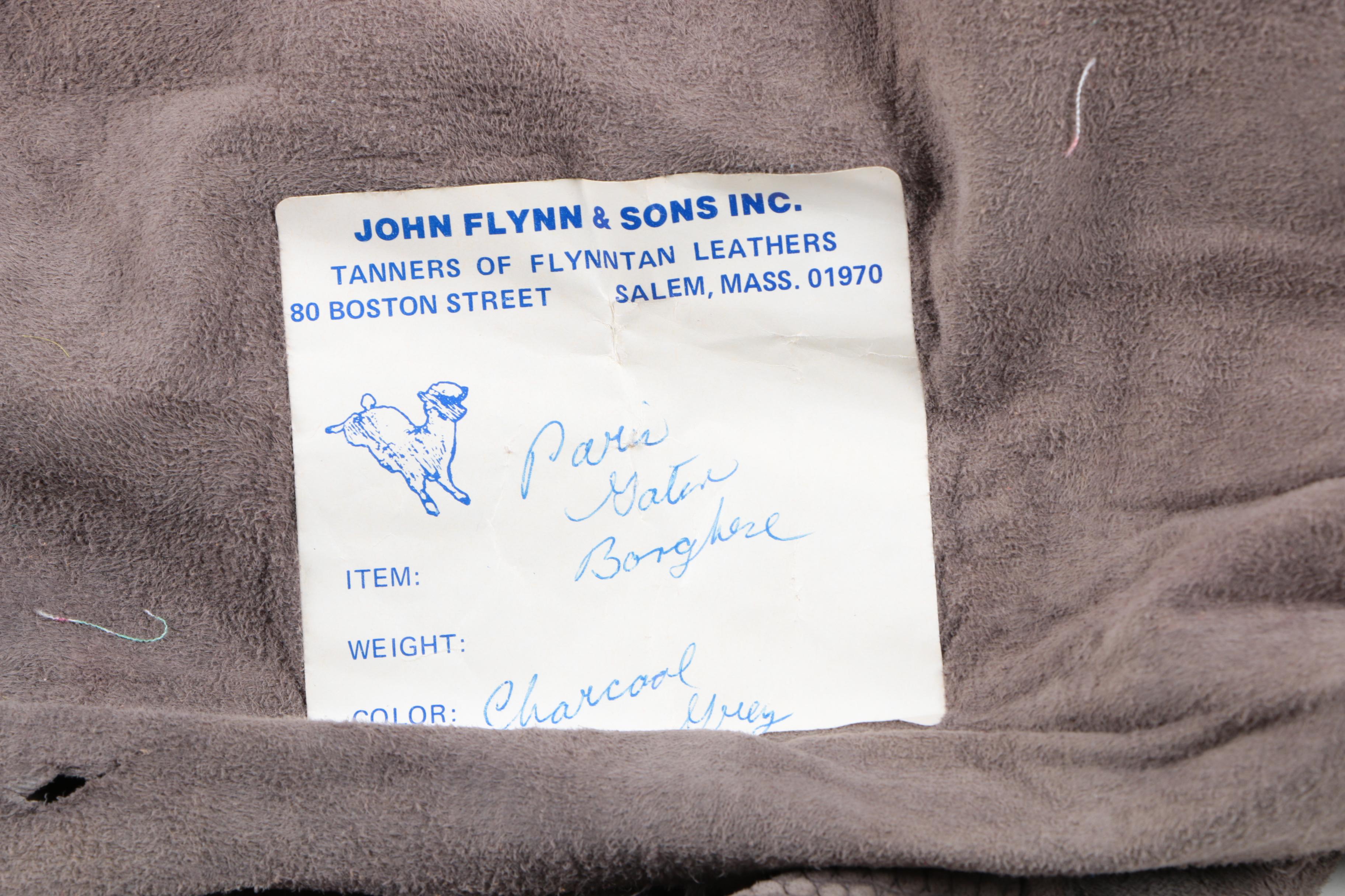 John Flynn & Sons Inc. Charcoal Grey Gator Leather