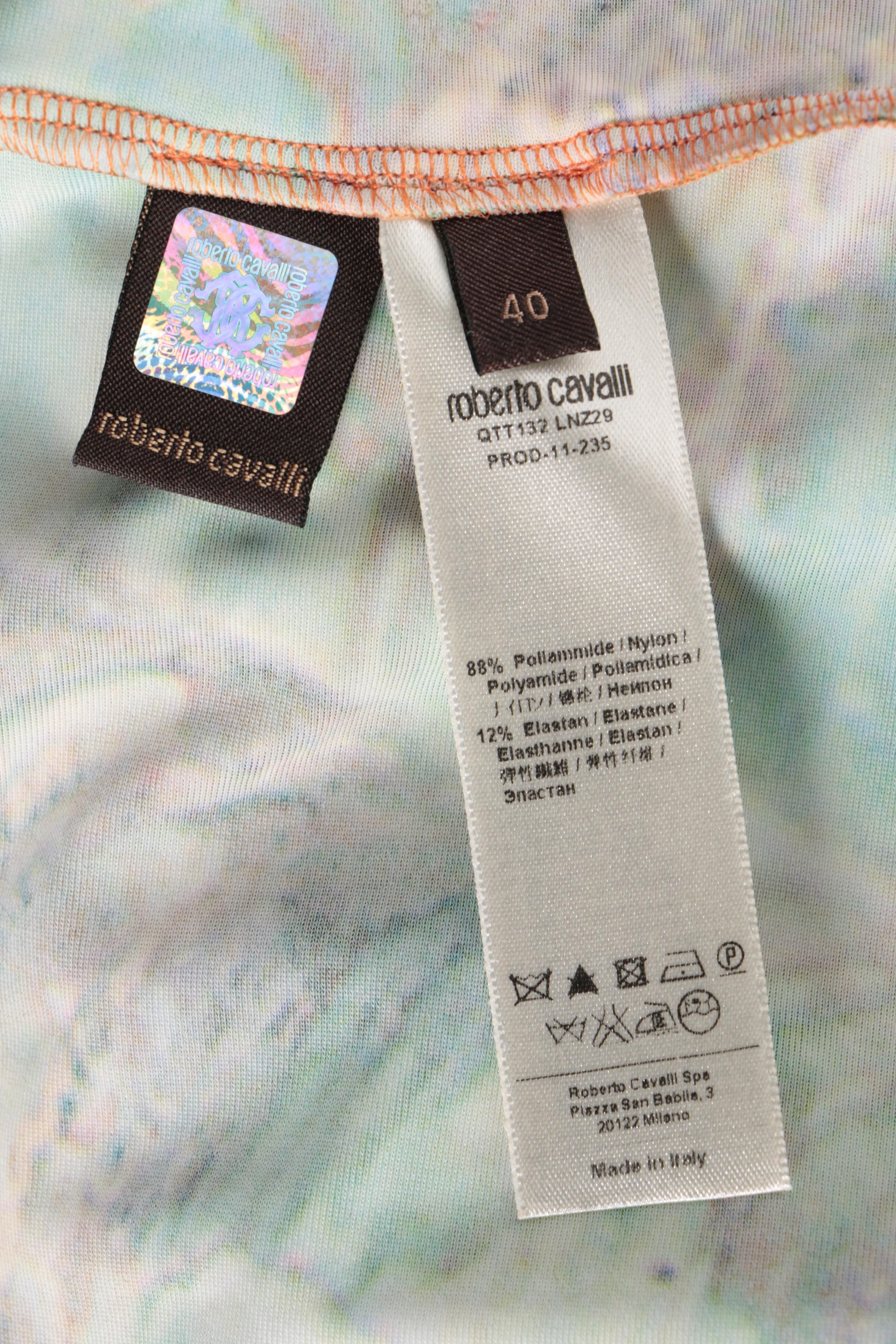 Roberto Cavalli Painterly Bodycon Dress