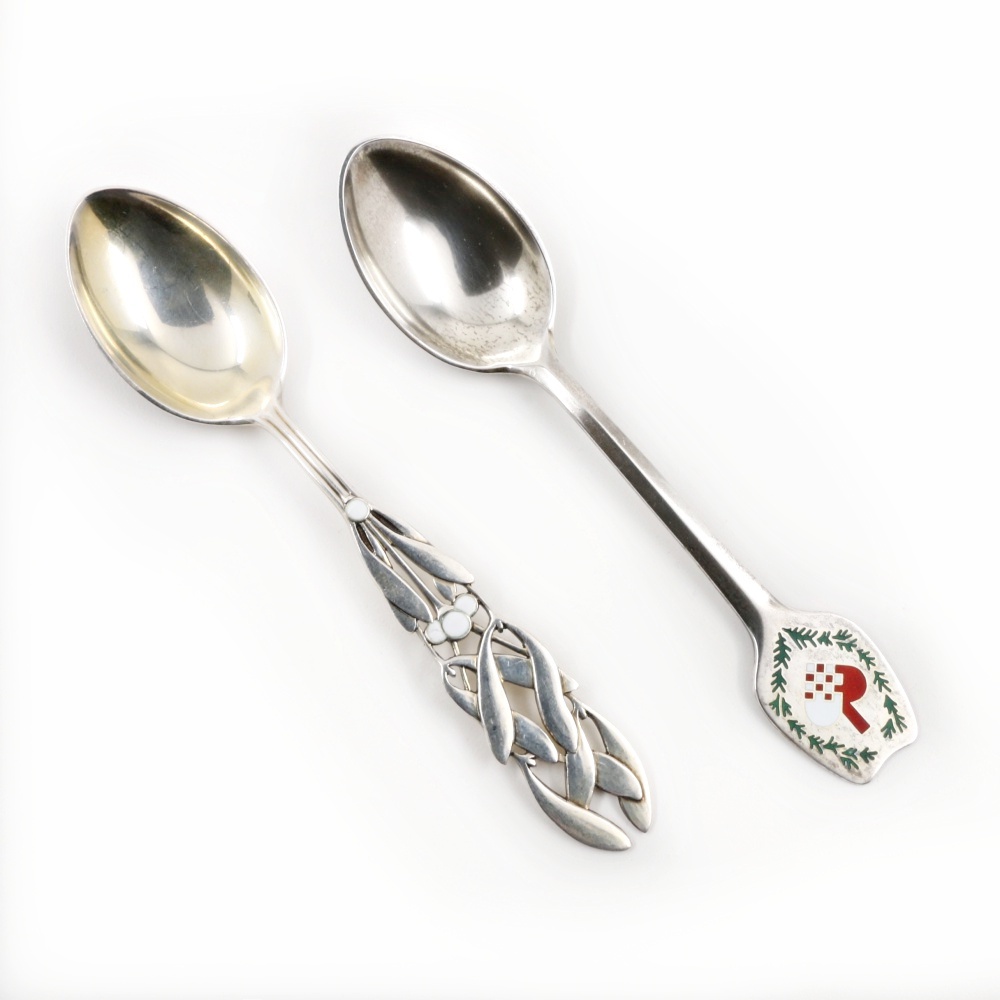 Two Danish Anton Michelsen Sterling Silver Annual Christmas Spoons