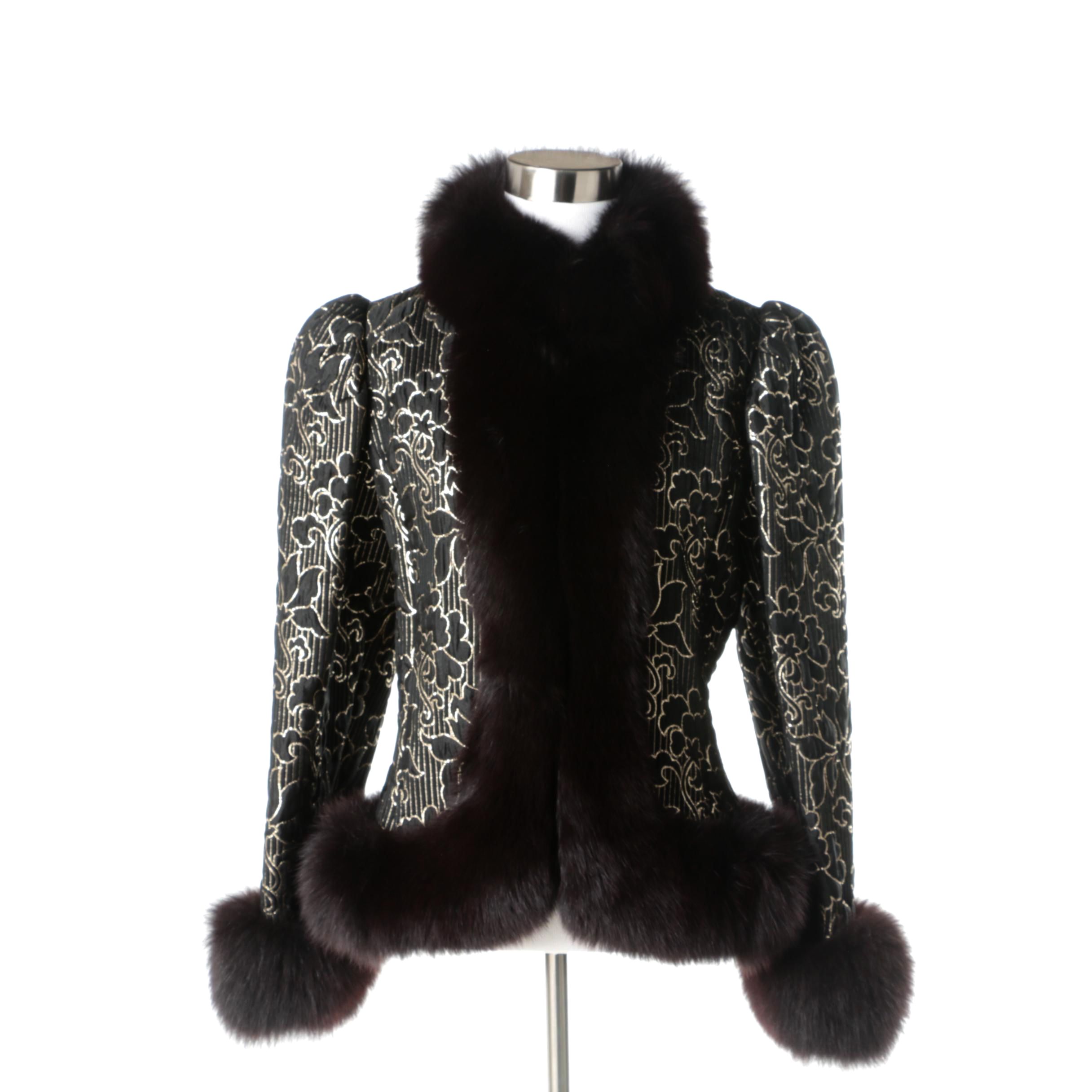Charles Romain of Paris Evening Jacket with Fox Fur Trim