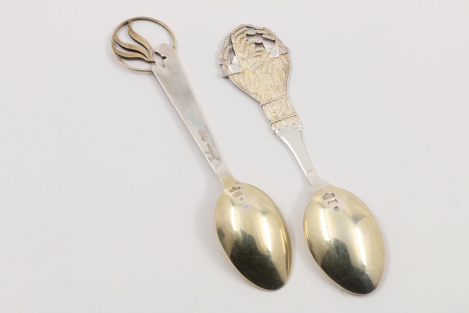 Two Danish Anton Michelsen Sterling Silver Annual Christmas Spoons