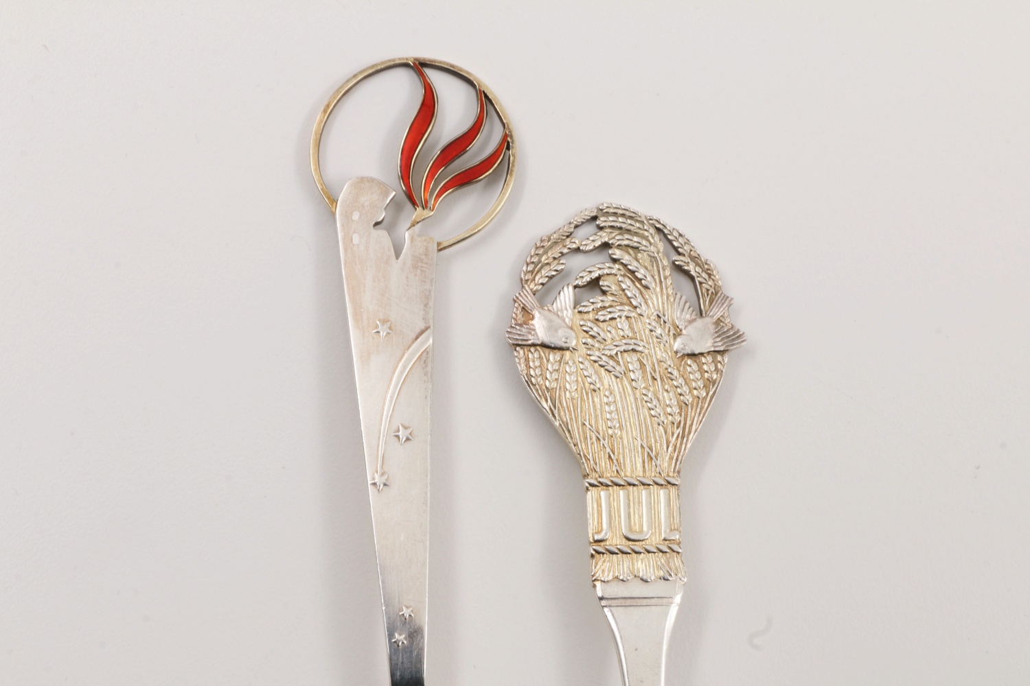 Two Danish Anton Michelsen Sterling Silver Annual Christmas Spoons