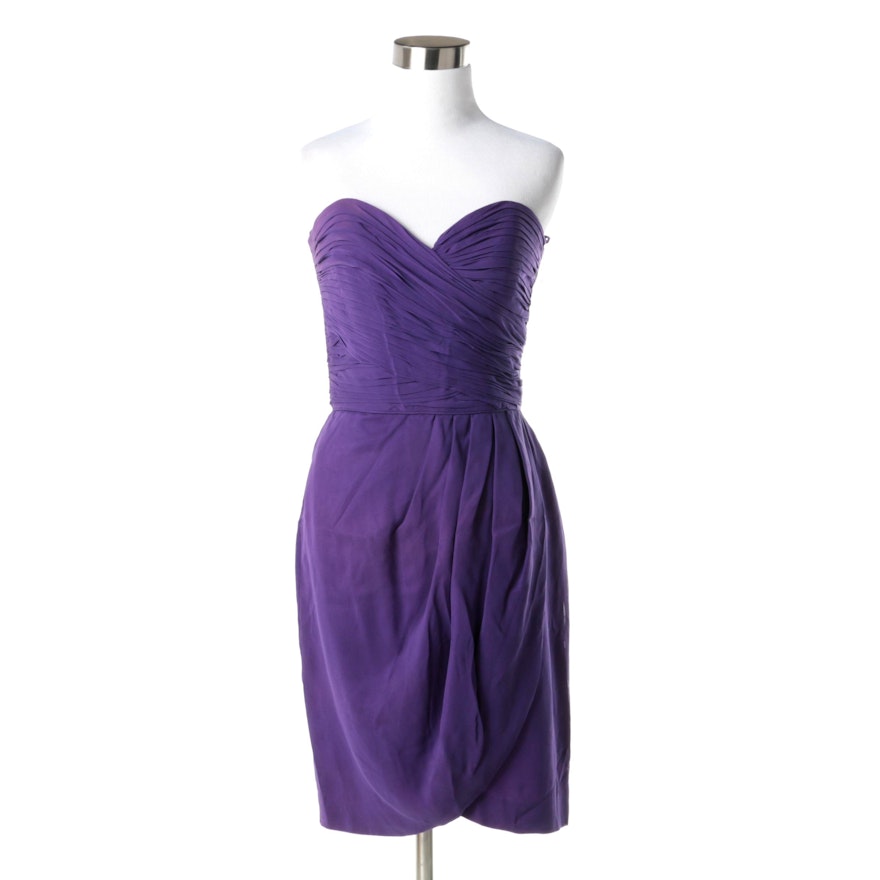 A.J. Bari Purple Silk Cocktail Dress