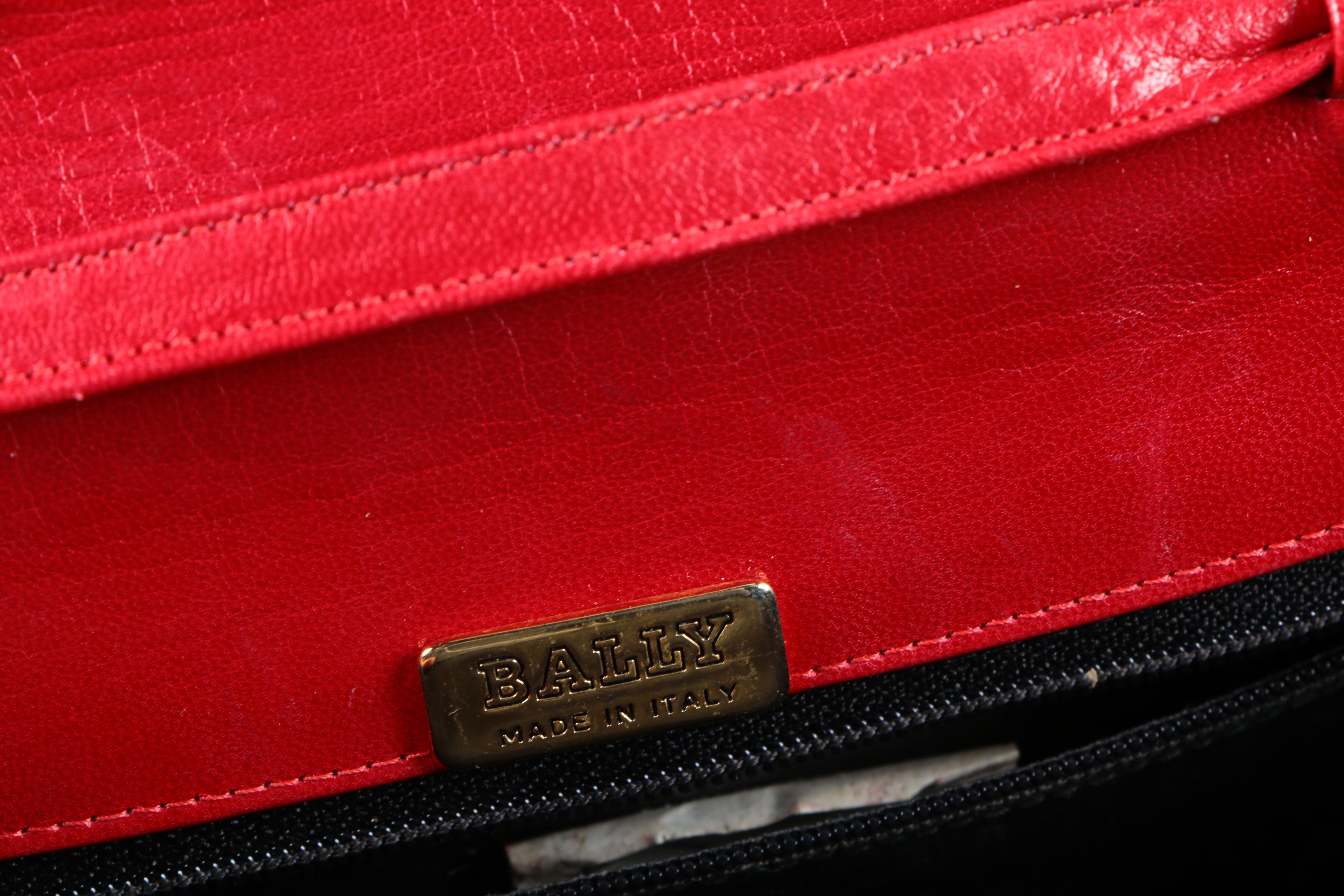 Vintage Bally Red Leather Crossbody Bag