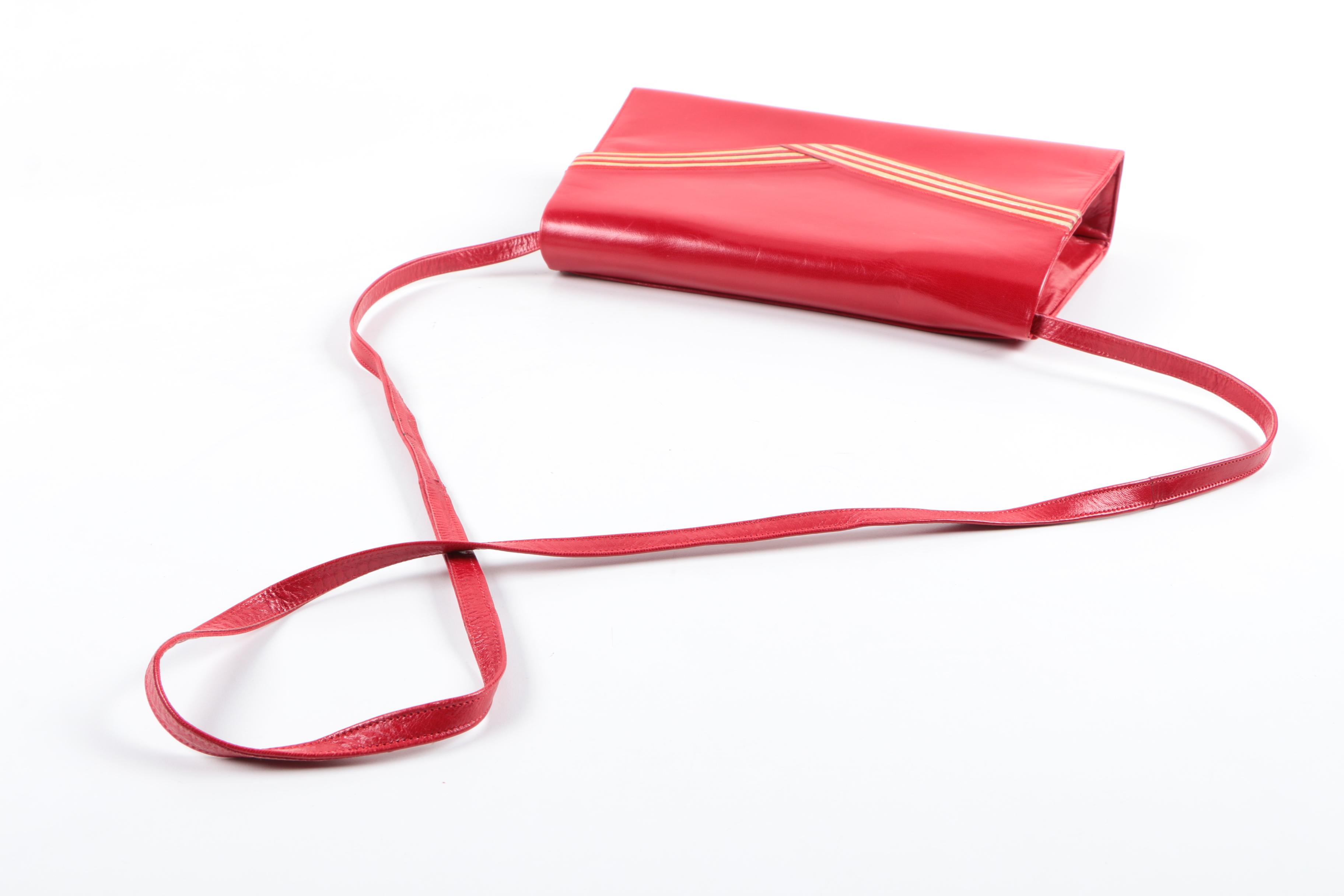 Vintage Bally Red Leather Crossbody Bag