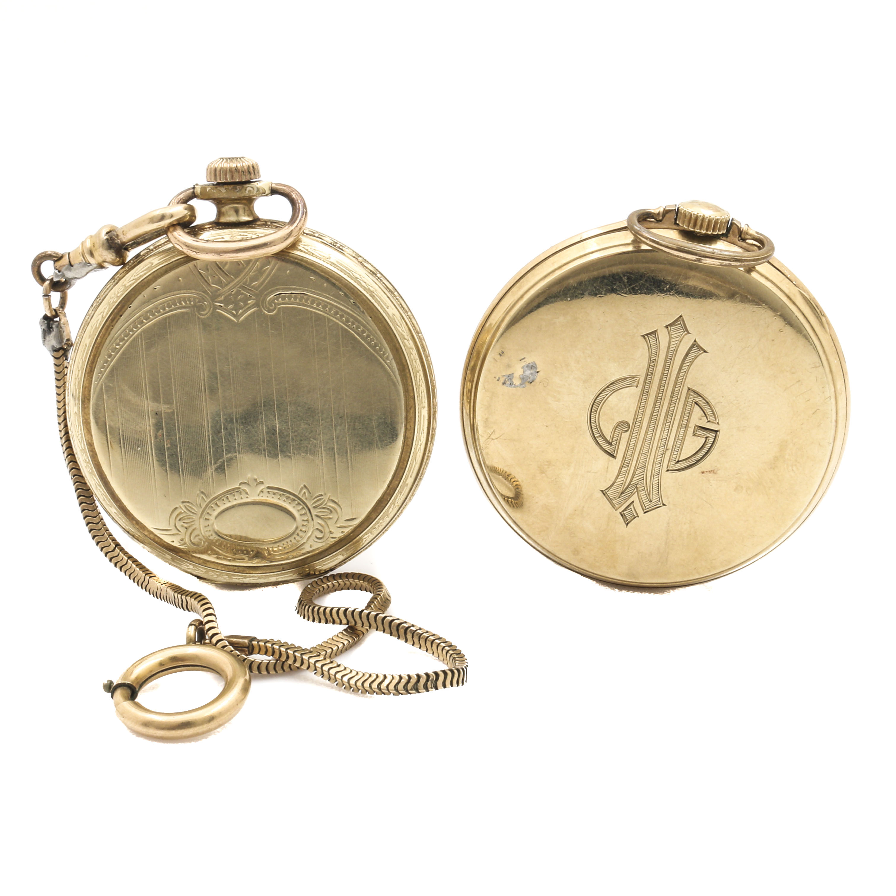 Pair of Vintage Elgin Open Face Pocket Watches