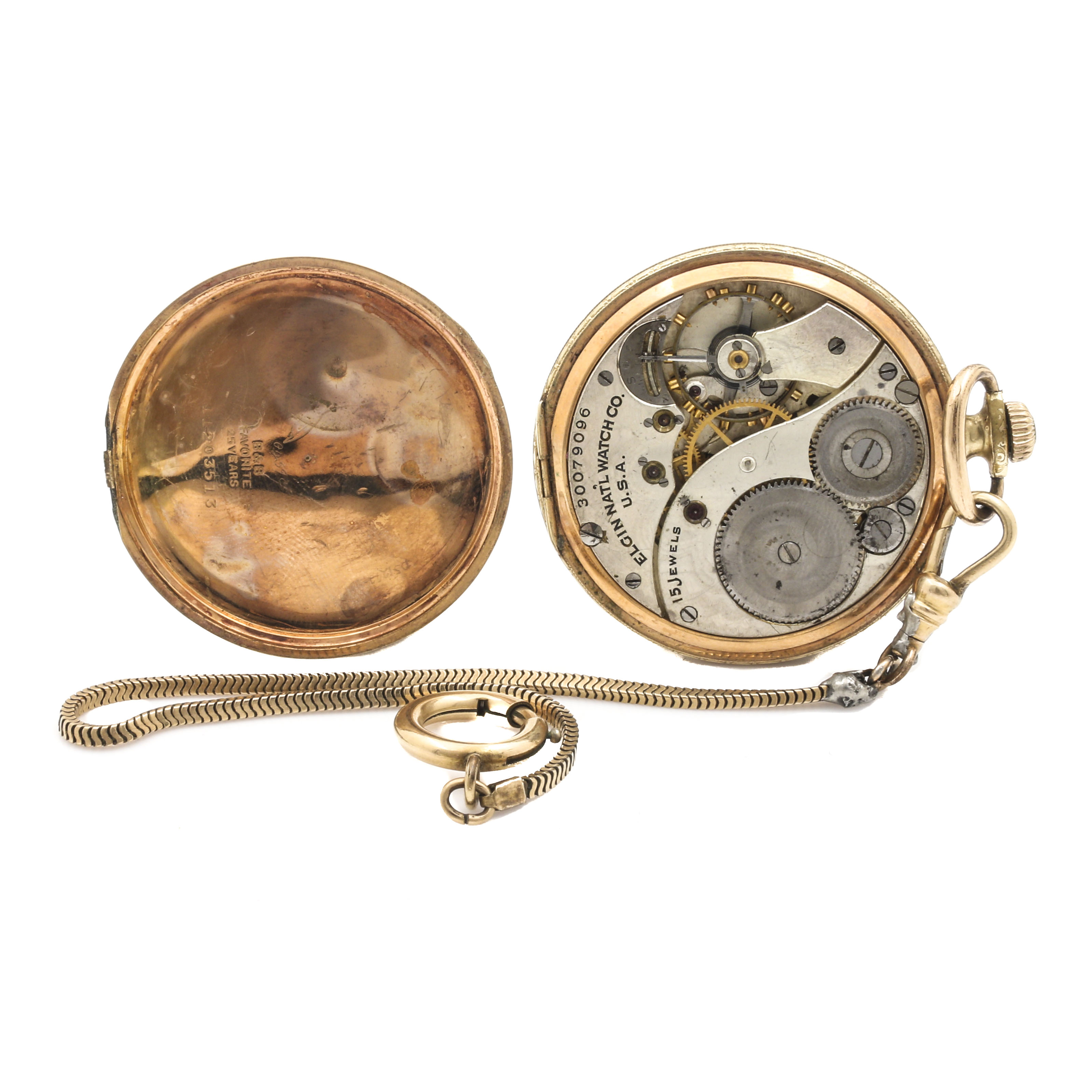 Pair of Vintage Elgin Open Face Pocket Watches