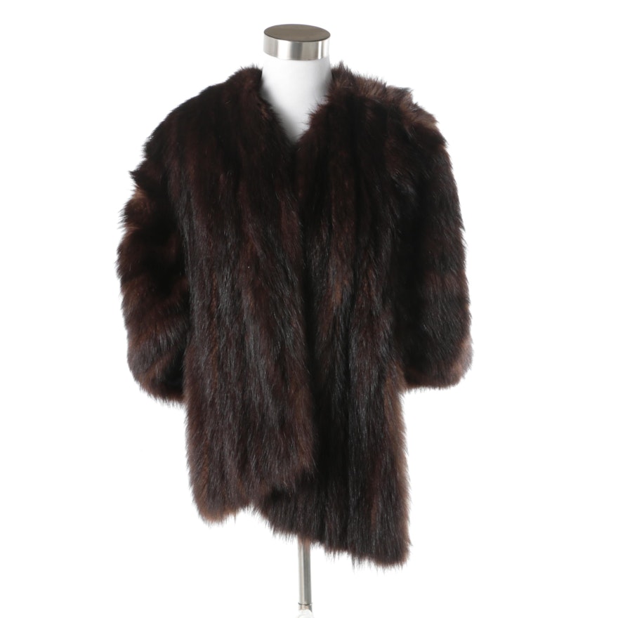Vintage Landers-Pearlman Fur Co. Dyed Raccoon Fur Stole