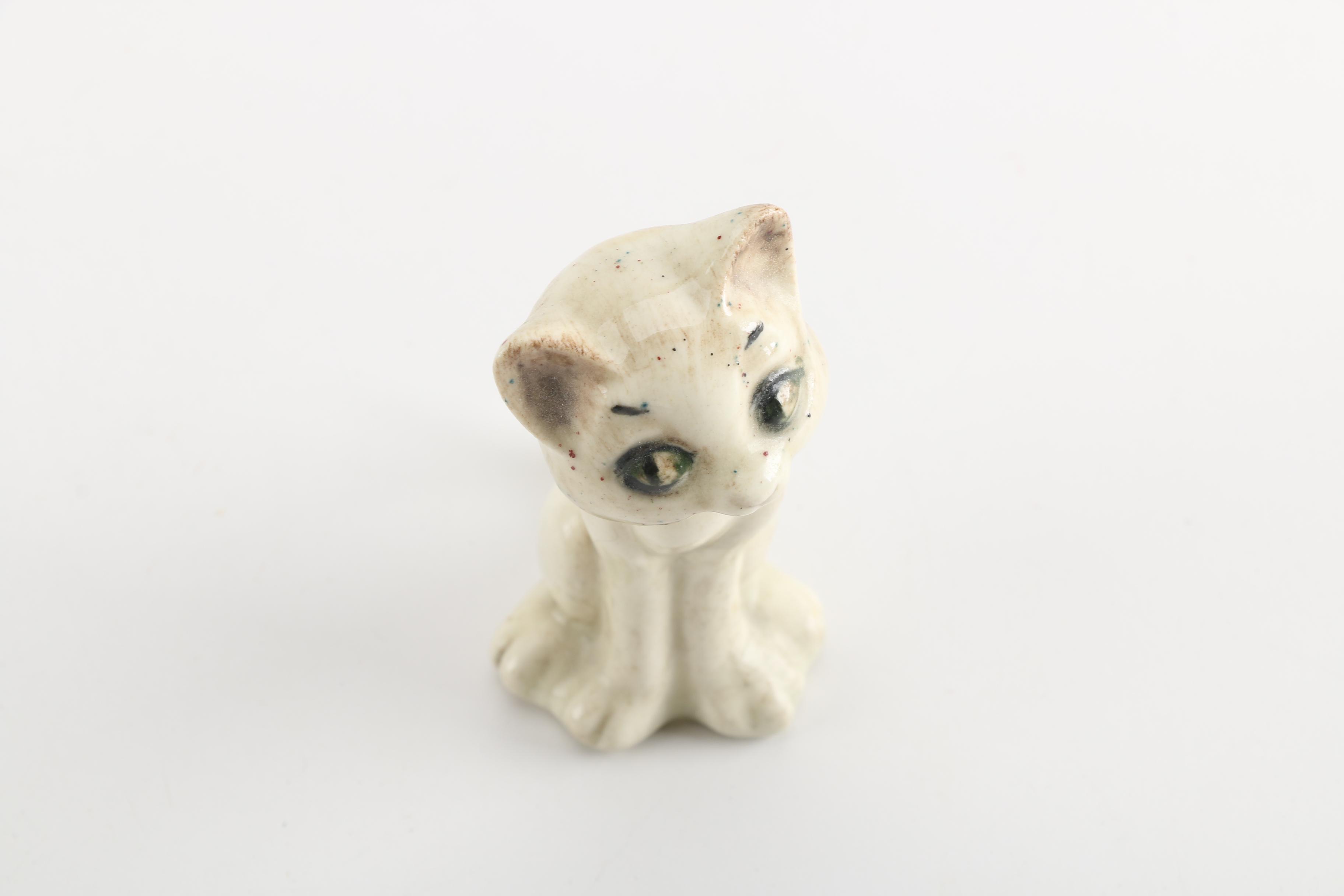 Vintage Ceramic Cat Bobblehead