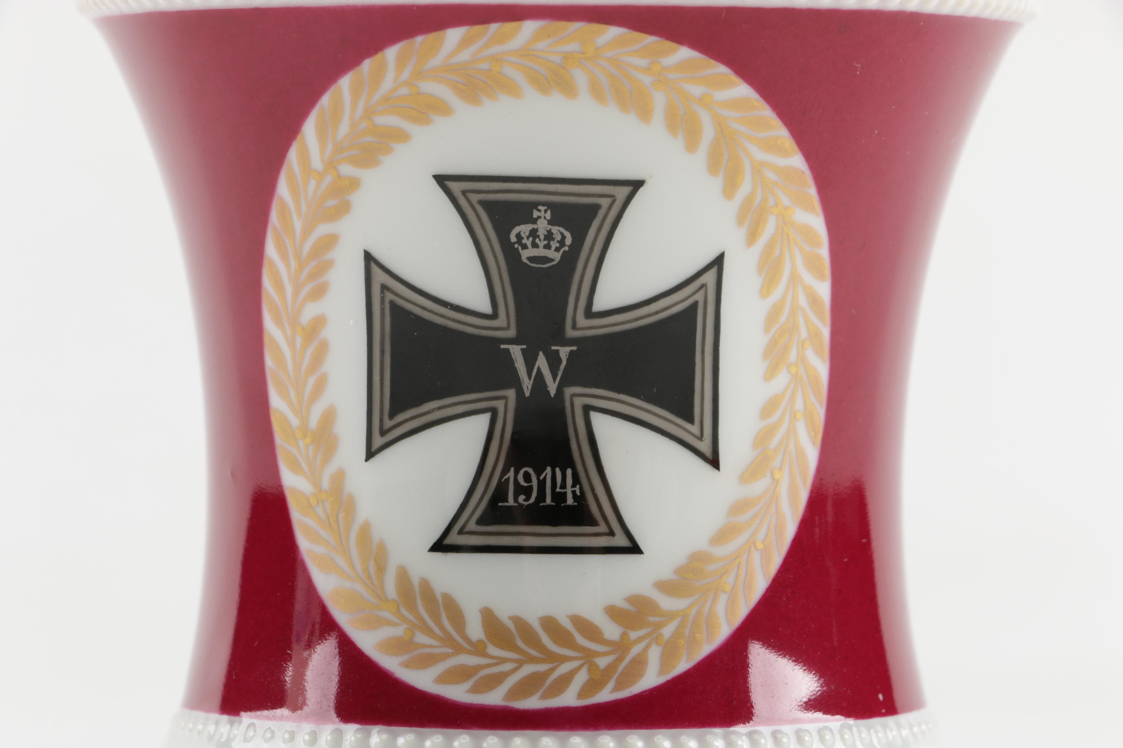 Antique World War One Prussian KPM Cabinet Cup