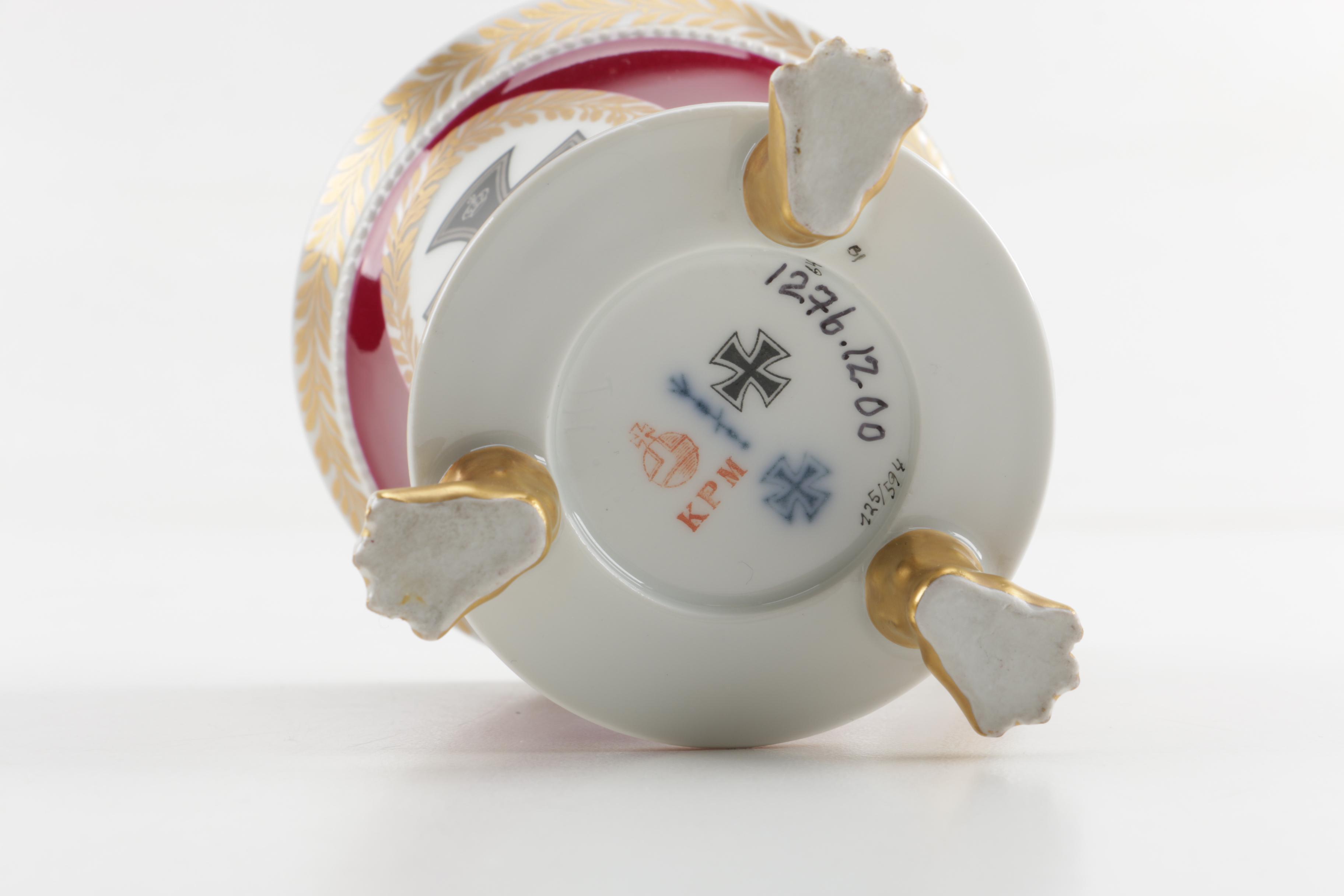 Antique World War One Prussian KPM Cabinet Cup