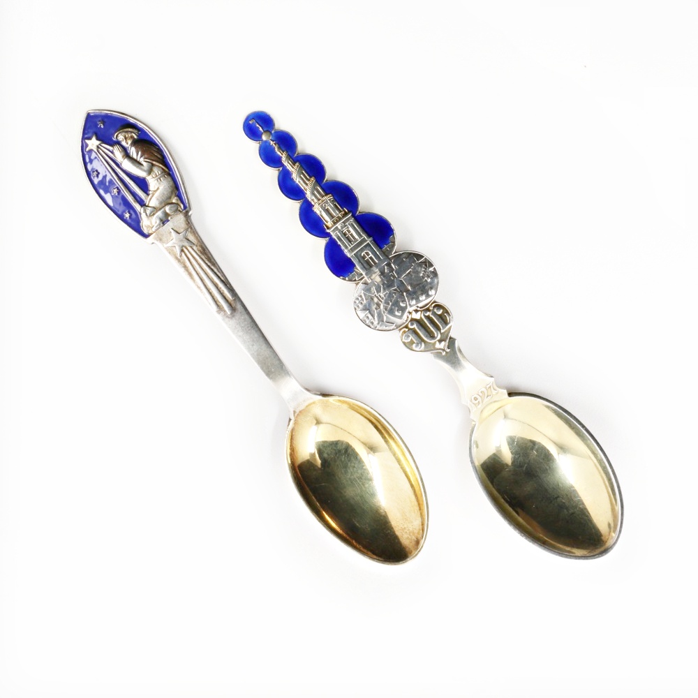 Pairing of Anton Michelsen Sterling Silver Annual Christmas Spoons