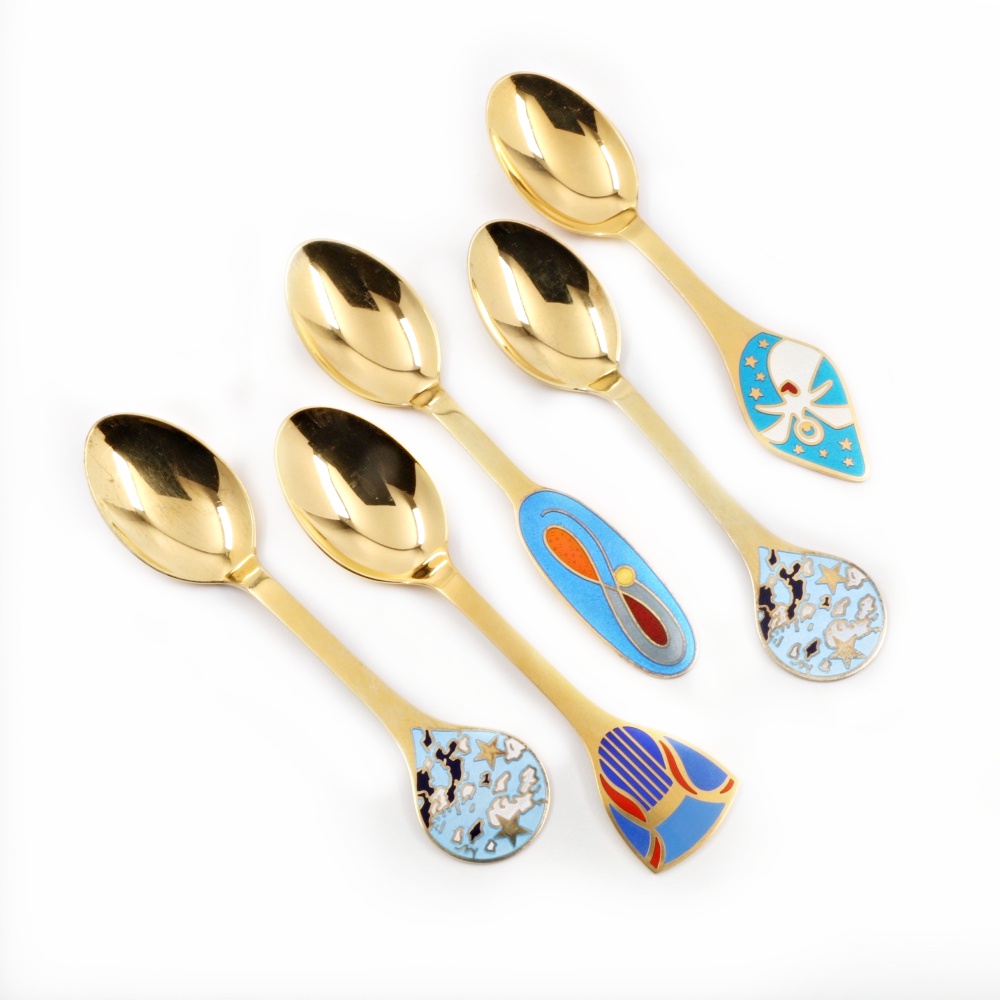 Collection of Anton Michelsen Gold-Plated Sterling Silver Christmas Spoons