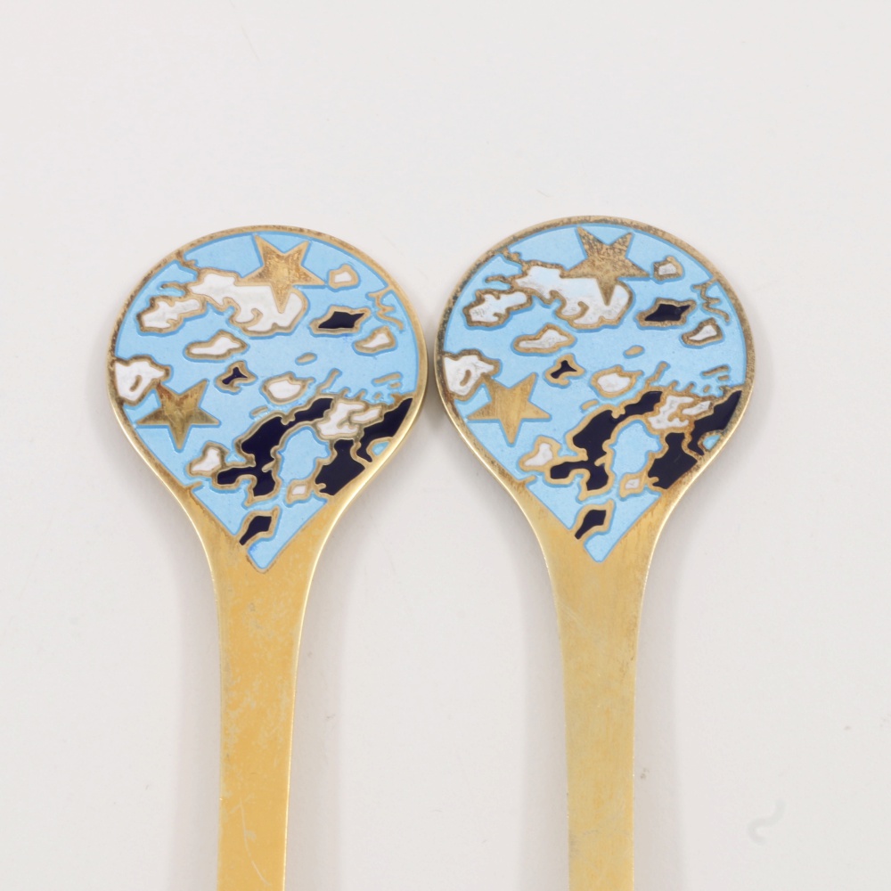 Collection of Anton Michelsen Gold-Plated Sterling Silver Christmas Spoons