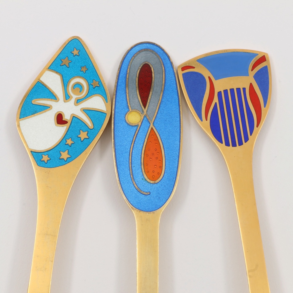 Collection of Anton Michelsen Gold-Plated Sterling Silver Christmas Spoons