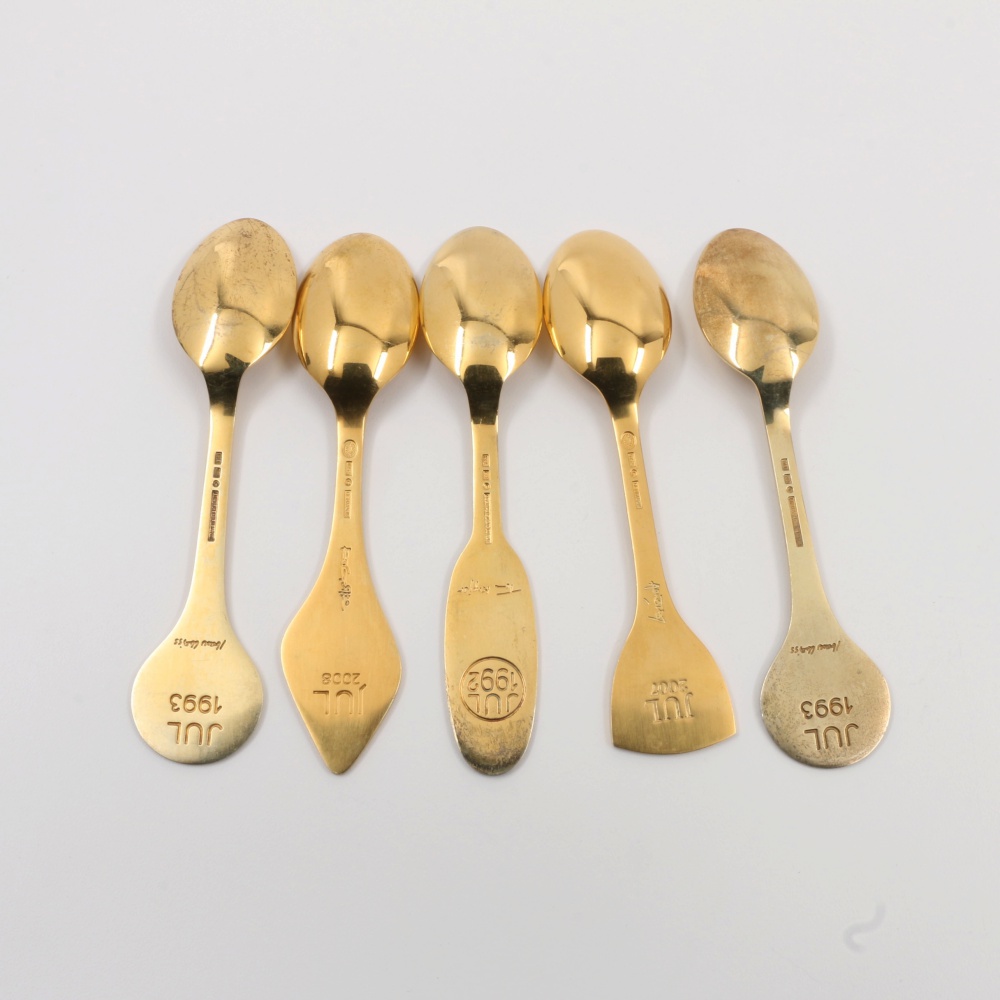 Collection of Anton Michelsen Gold-Plated Sterling Silver Christmas Spoons