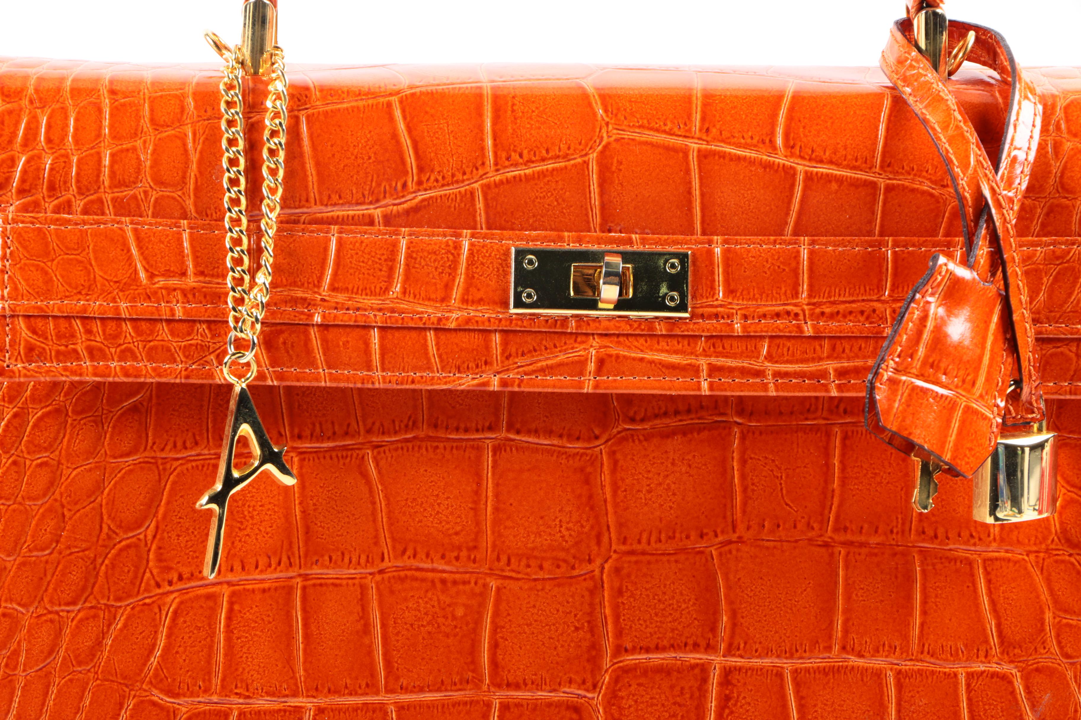 Andalossi Embossed Leather Handbag