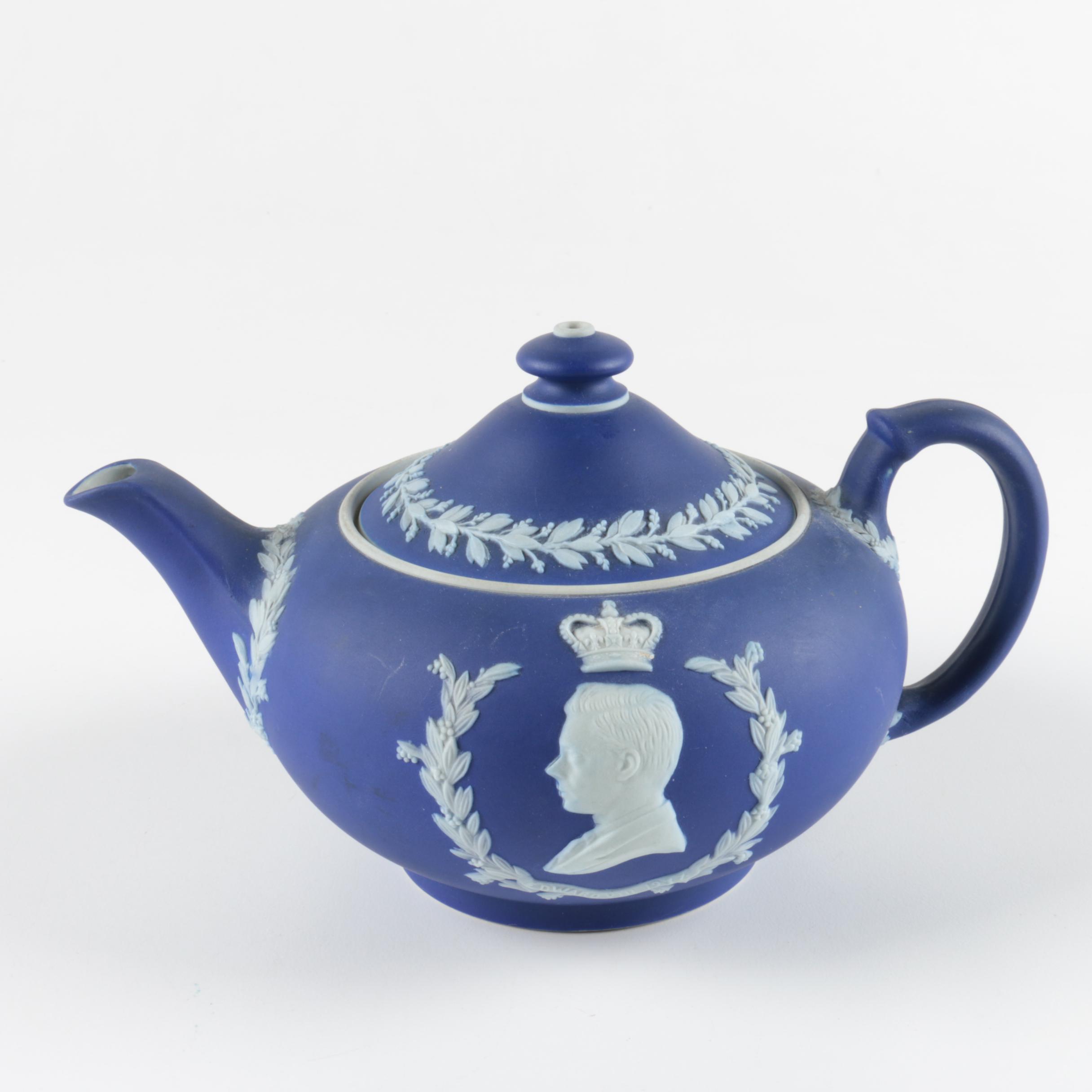 Vintage Wedgwood Jasperware Edward VIII Coronation Teapot