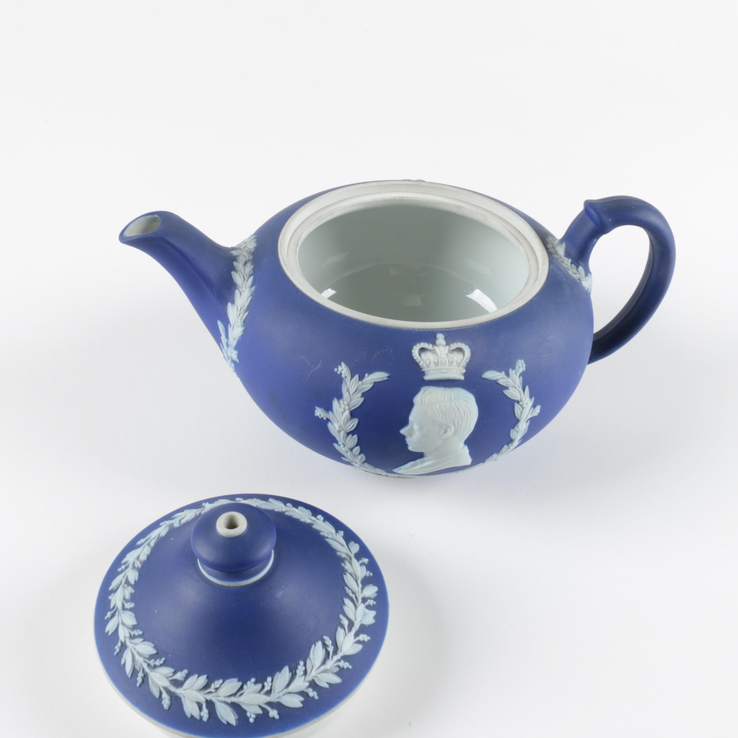 Vintage Wedgwood Jasperware Edward VIII Coronation Teapot