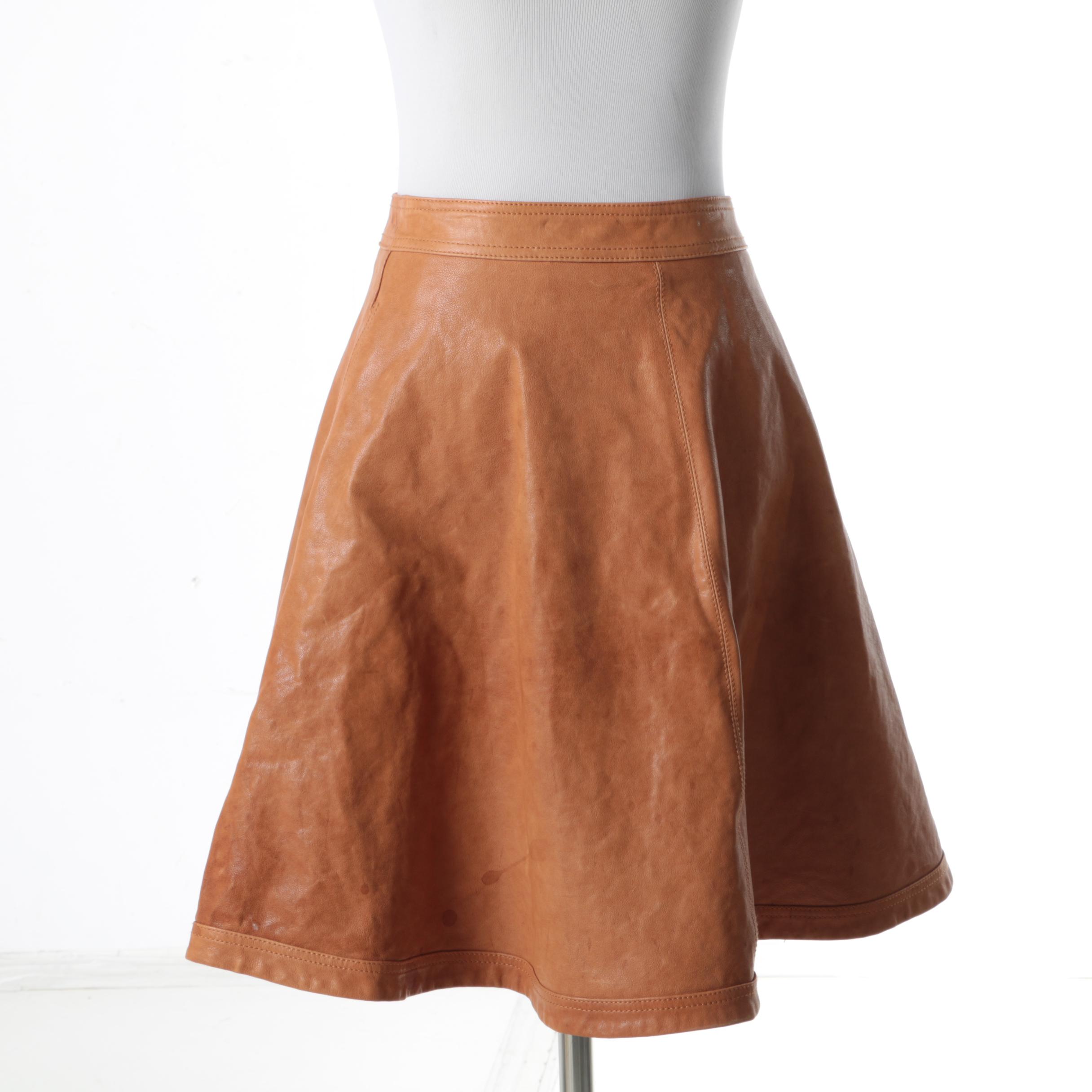 Diane von Furstenberg Leather Skirt